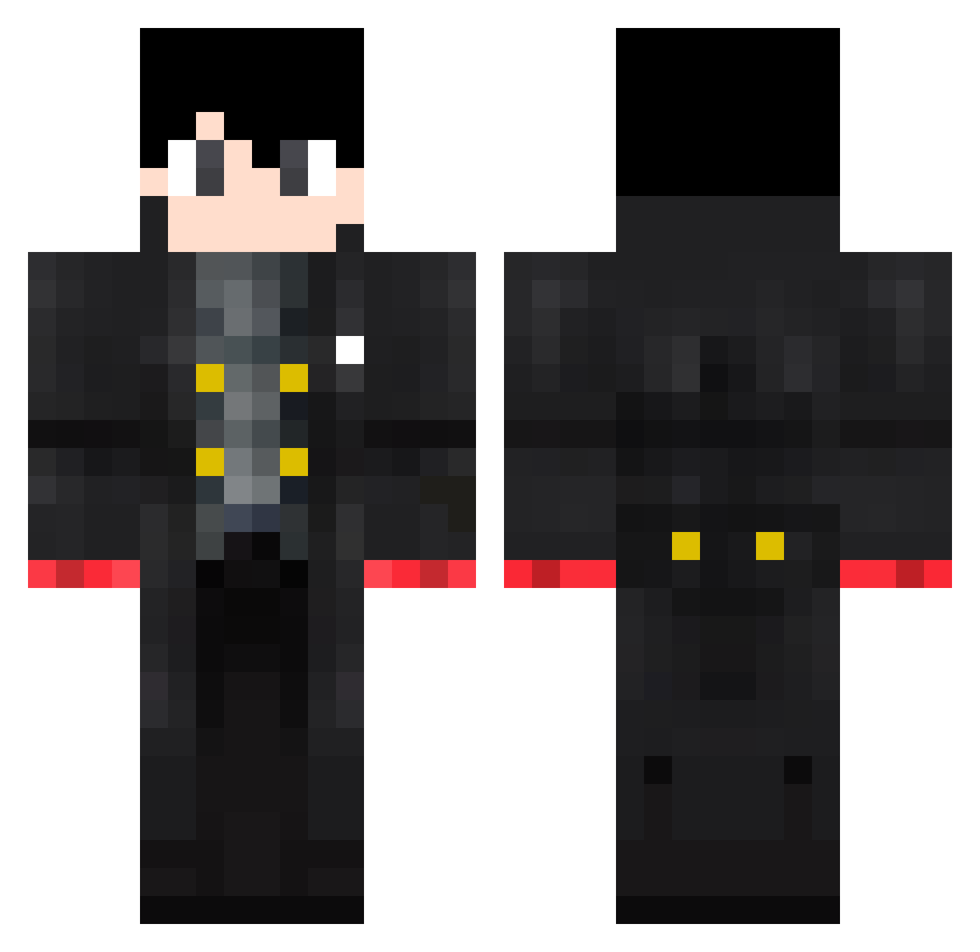Kamisenshi Minecraft skin, front and back view