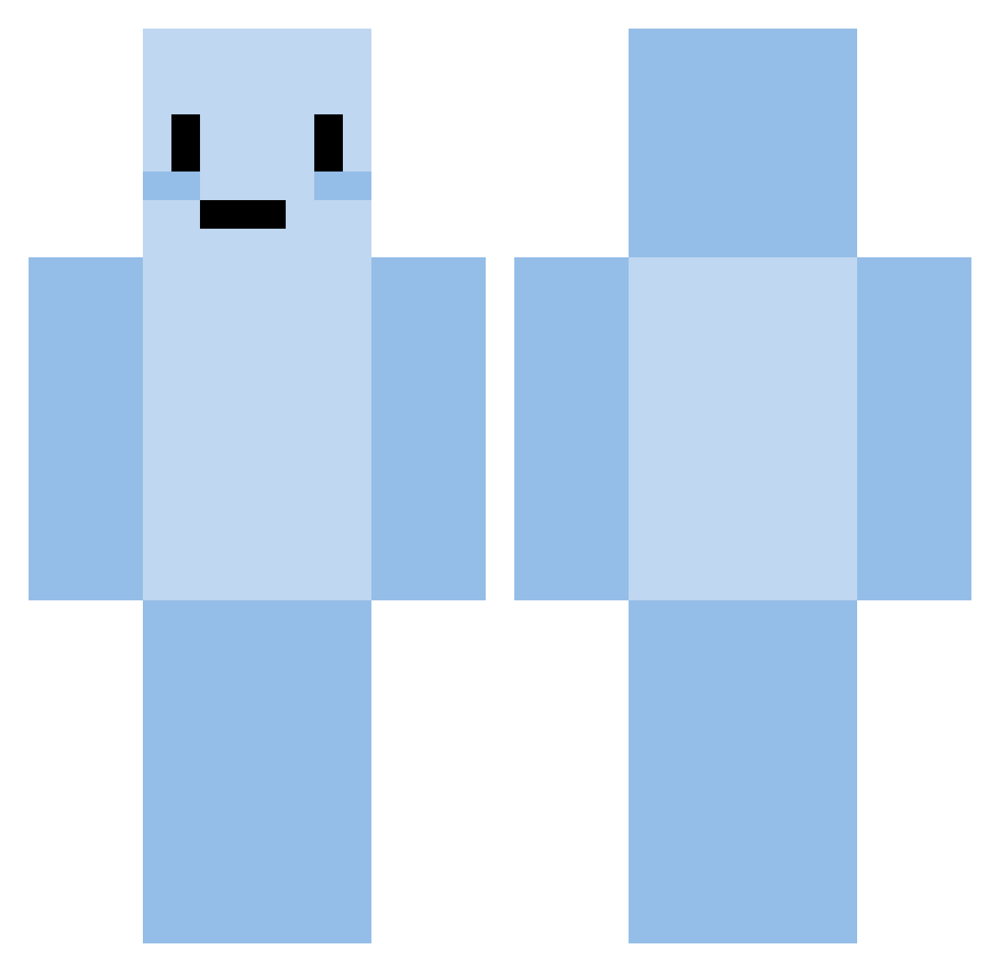 MoonTwinkle Minecraft skin, front and back view