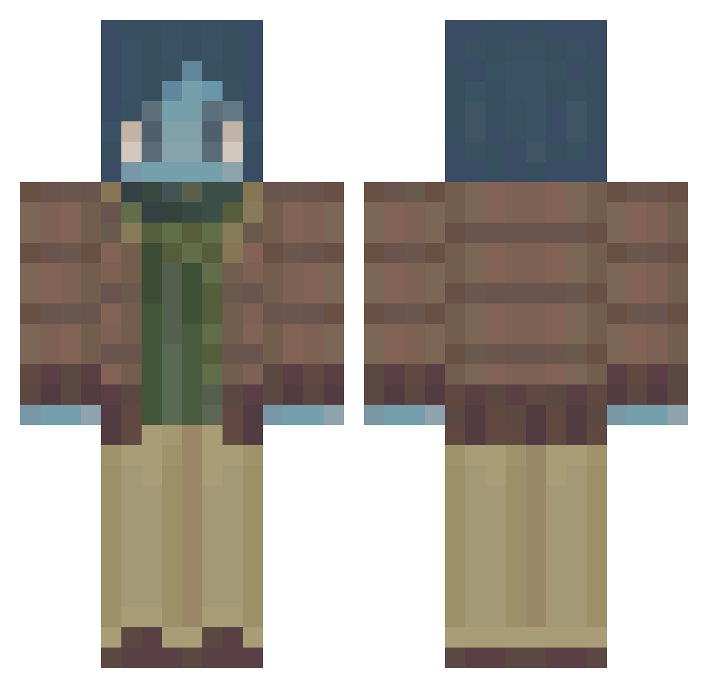 1I200o Minecraft skin, front and back view