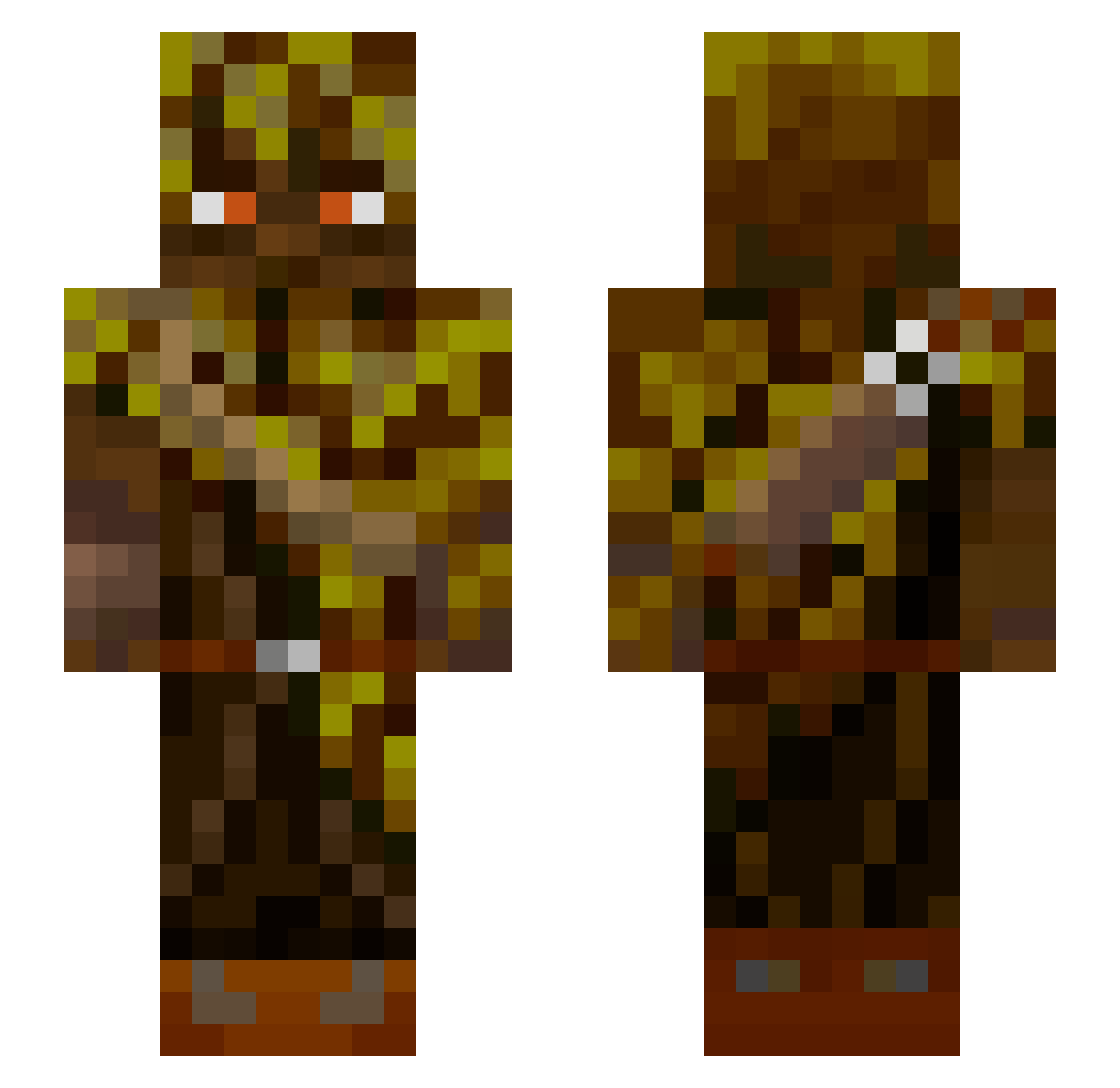 NonSonoKTM Minecraft skin, front and back view