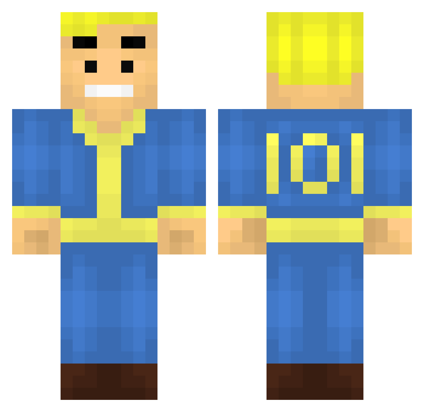 the_jonathan Minecraft skin, front and back view
