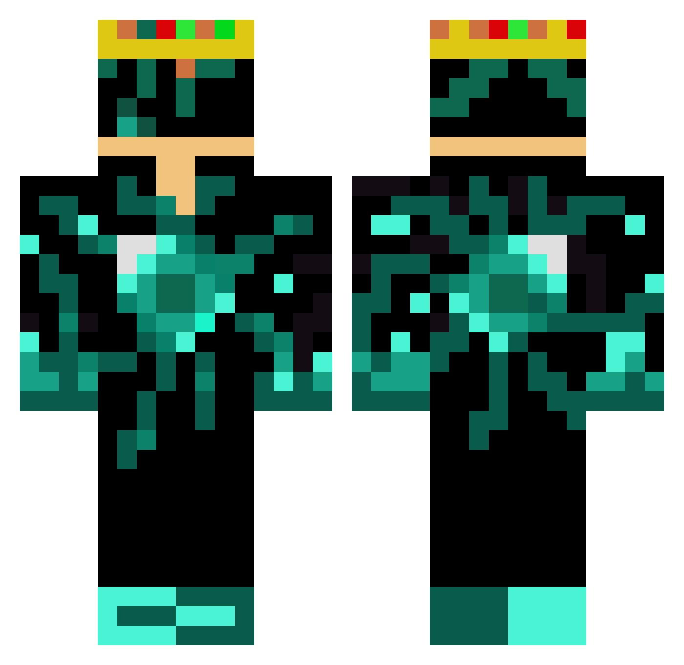 ElBronza Minecraft skin, front and back view