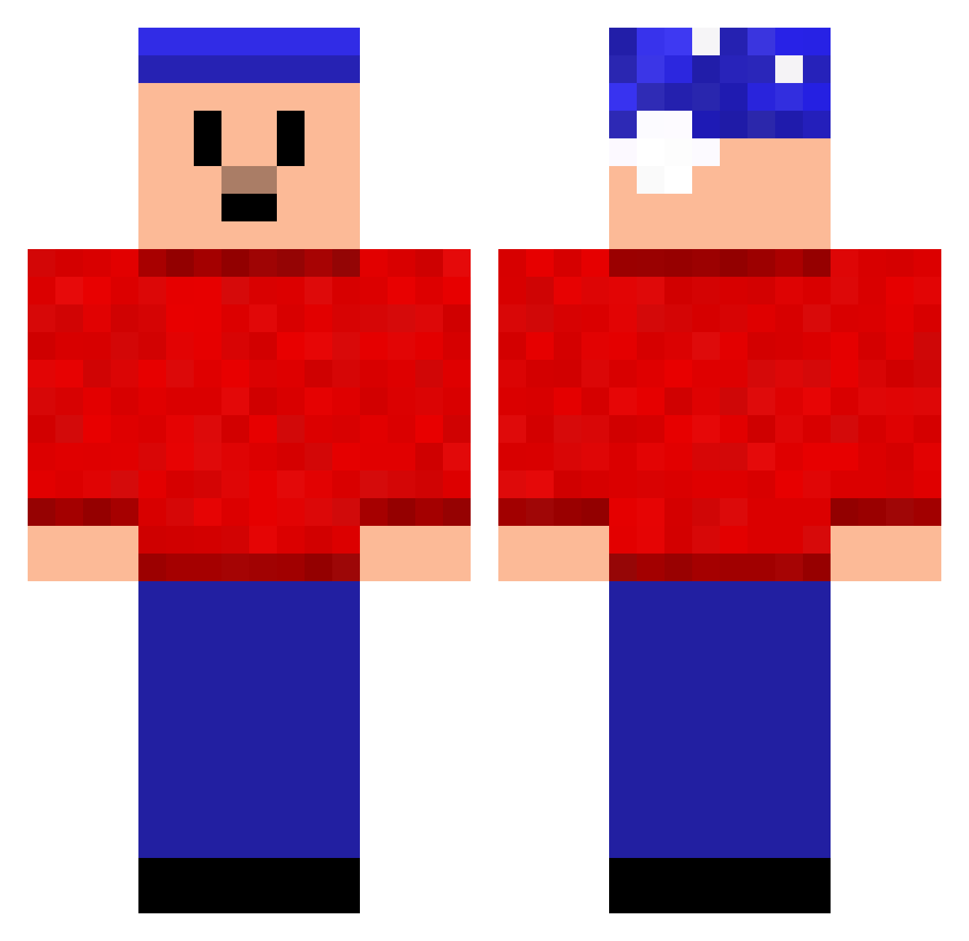 Sipmudd Minecraft skin, front and back view