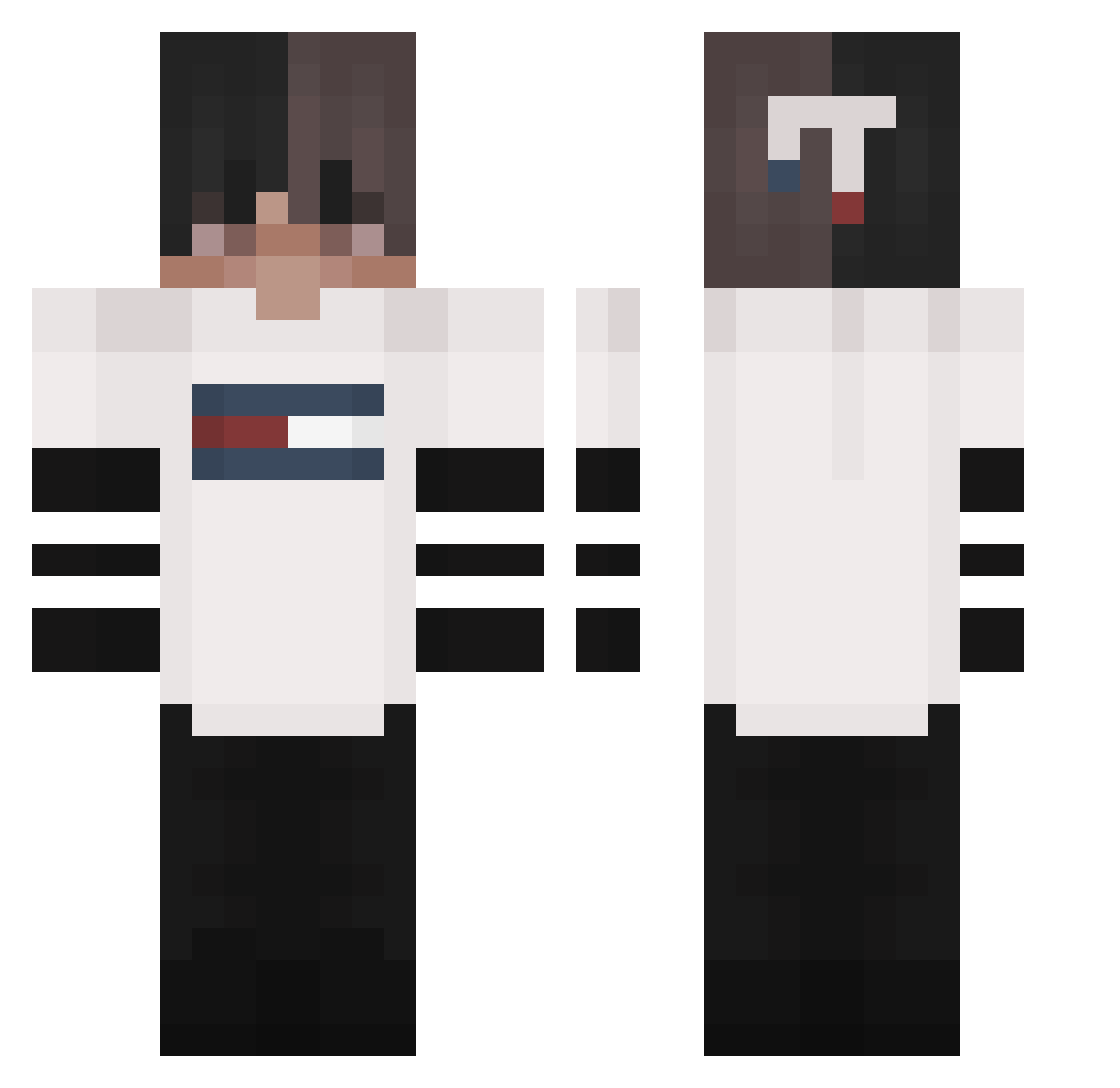Luis1106 Minecraft skin, front and back view