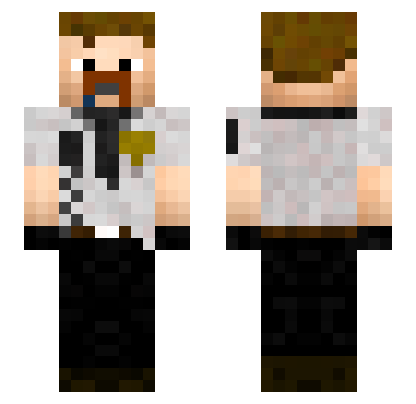 GraciePlayz Minecraft skin, front and back view