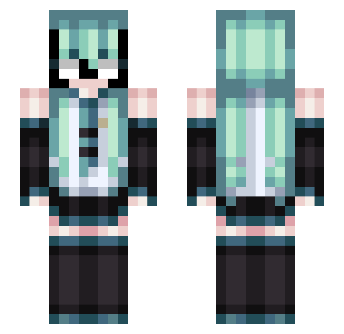 sarzyla Minecraft skin, front and back view