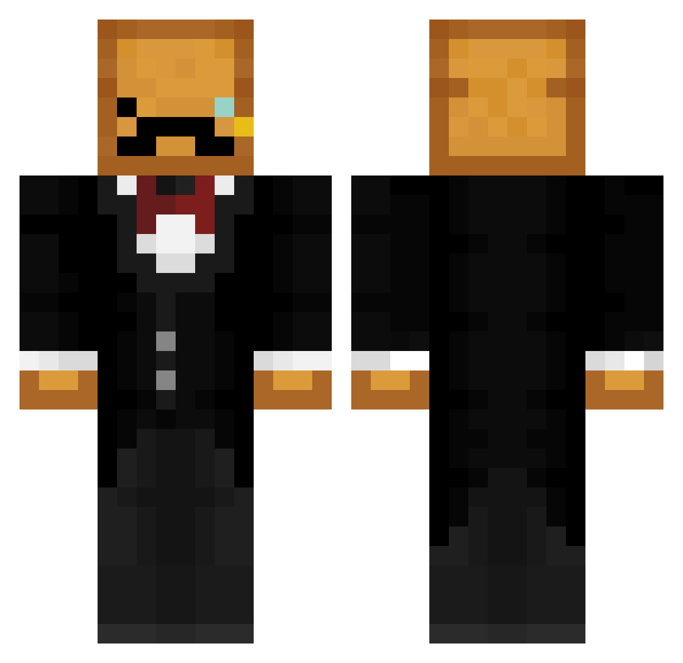 Wooden_Gate Minecraft skin, front and back view