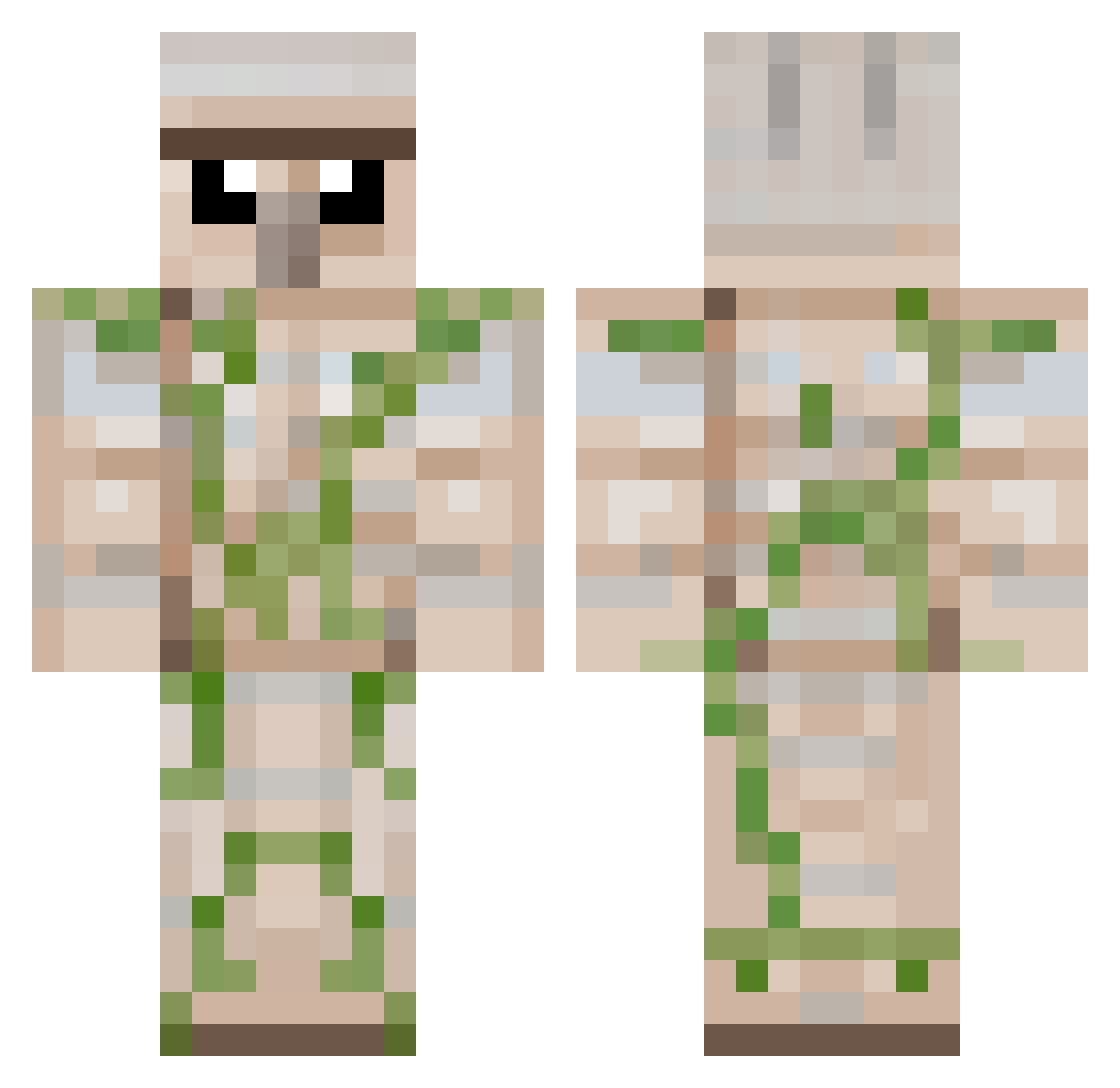 Ravageor Minecraft skin, front and back view
