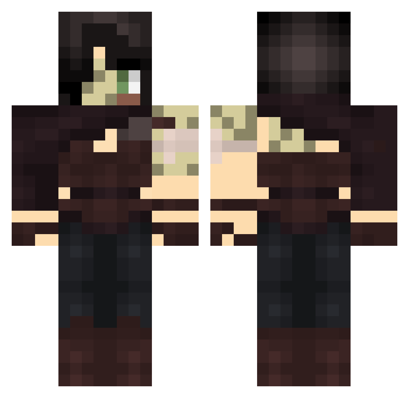 AlexBBLS Minecraft skin, front and back view
