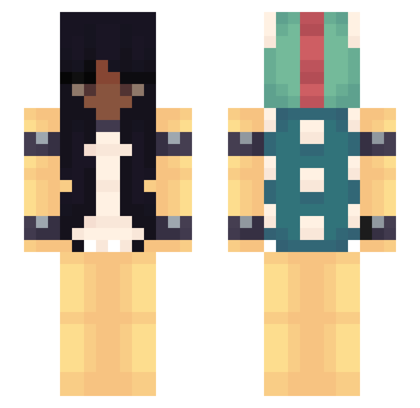 Kerropi0_ Minecraft skin, front and back view