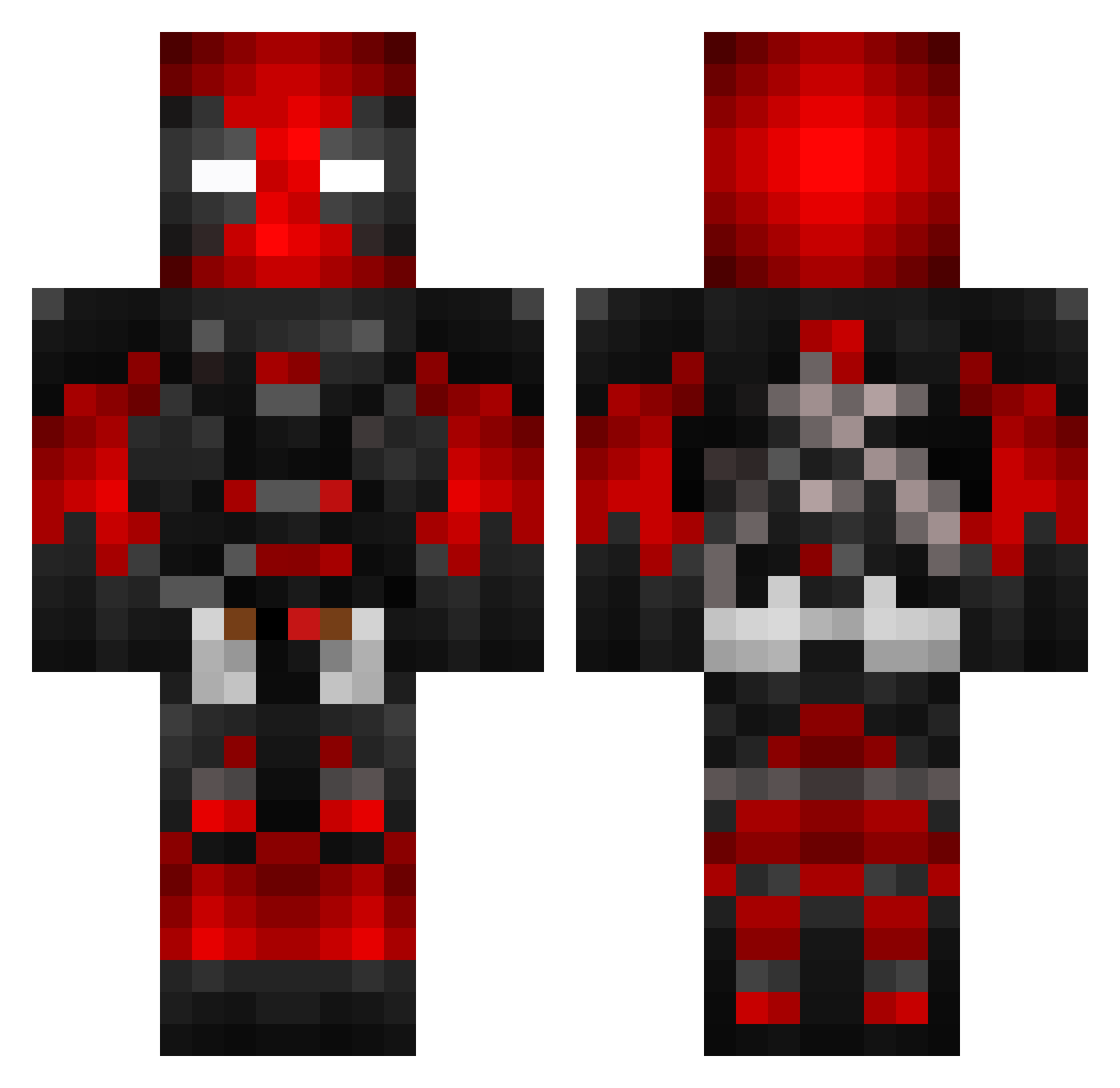 Bubbled_ Minecraft skin, front and back view