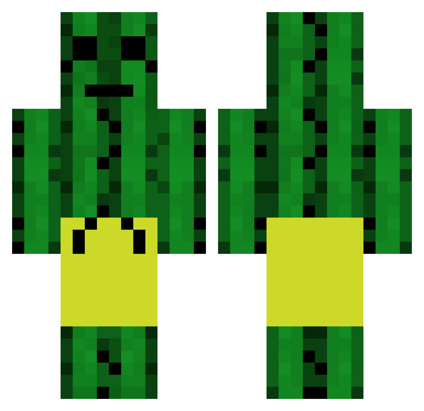 Athfau Minecraft skin, front and back view