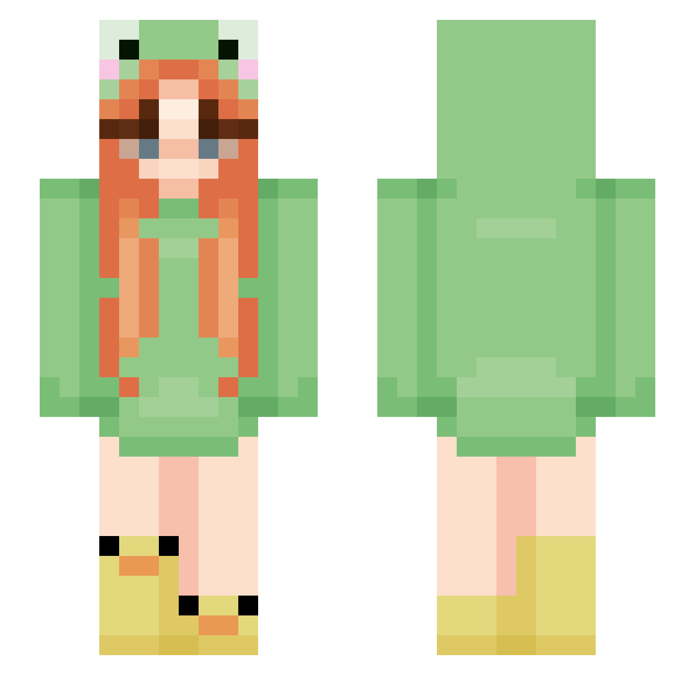 B4twife Minecraft skin, front and back view