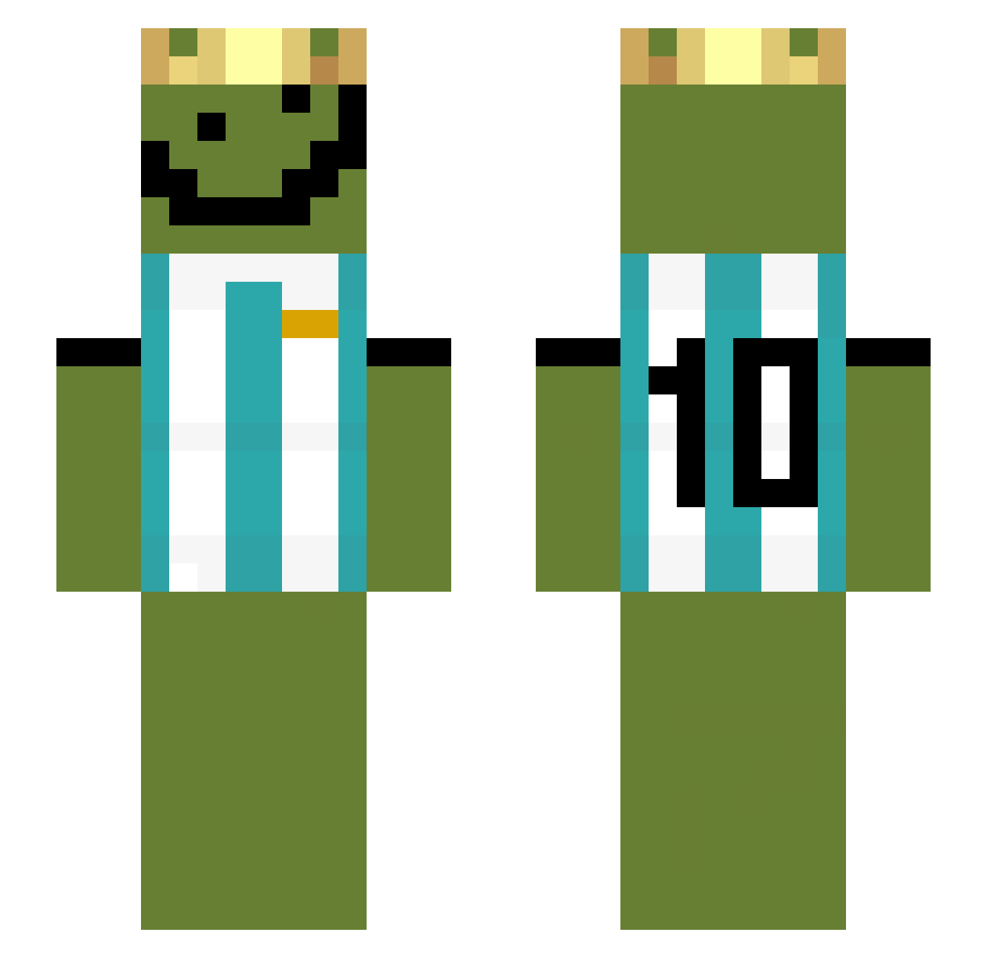 Entrended Minecraft skin, front and back view