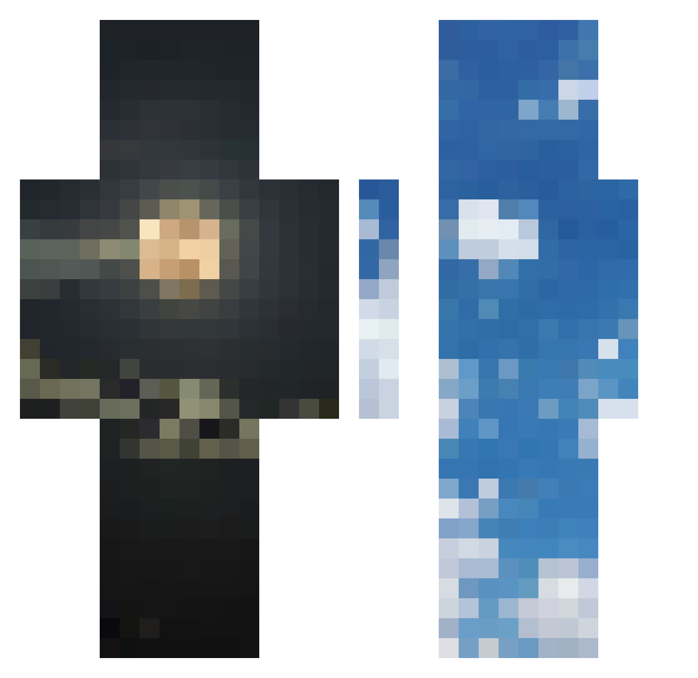 yhl1024 Minecraft skin, front and back view