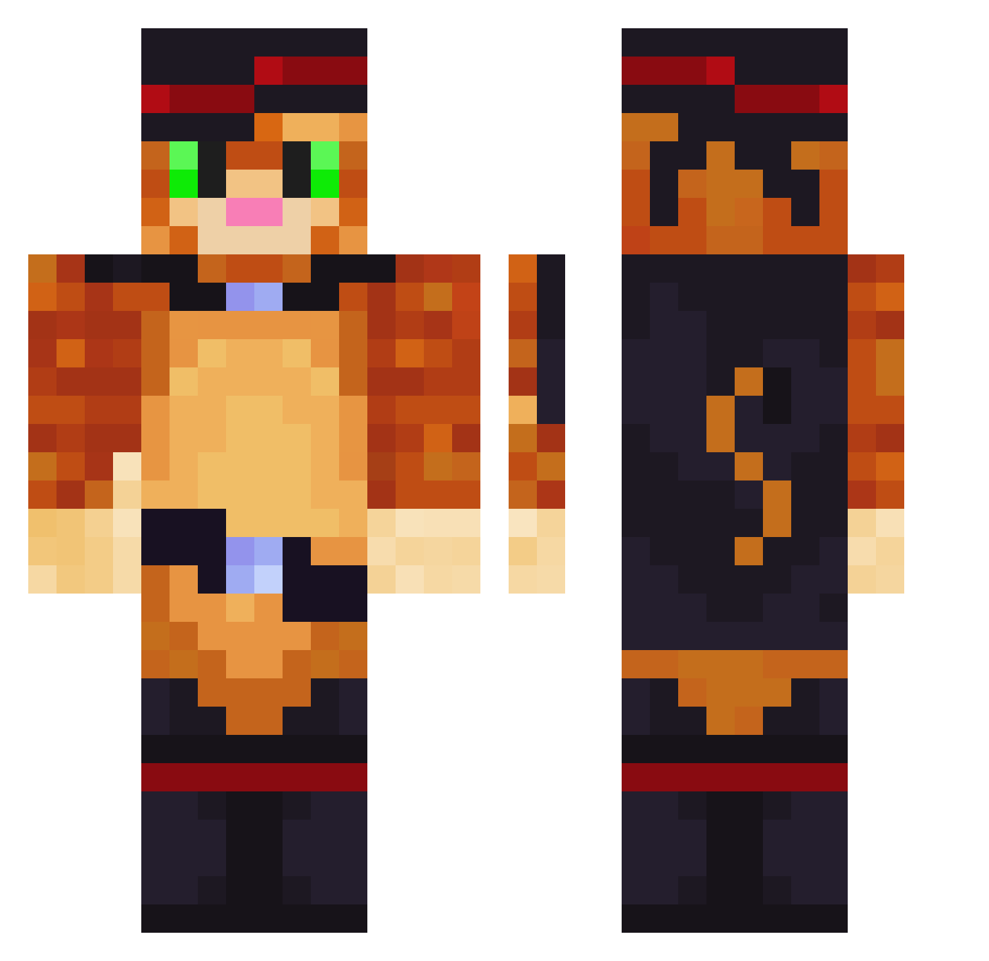 Marmalade1221 Minecraft skin, front and back view