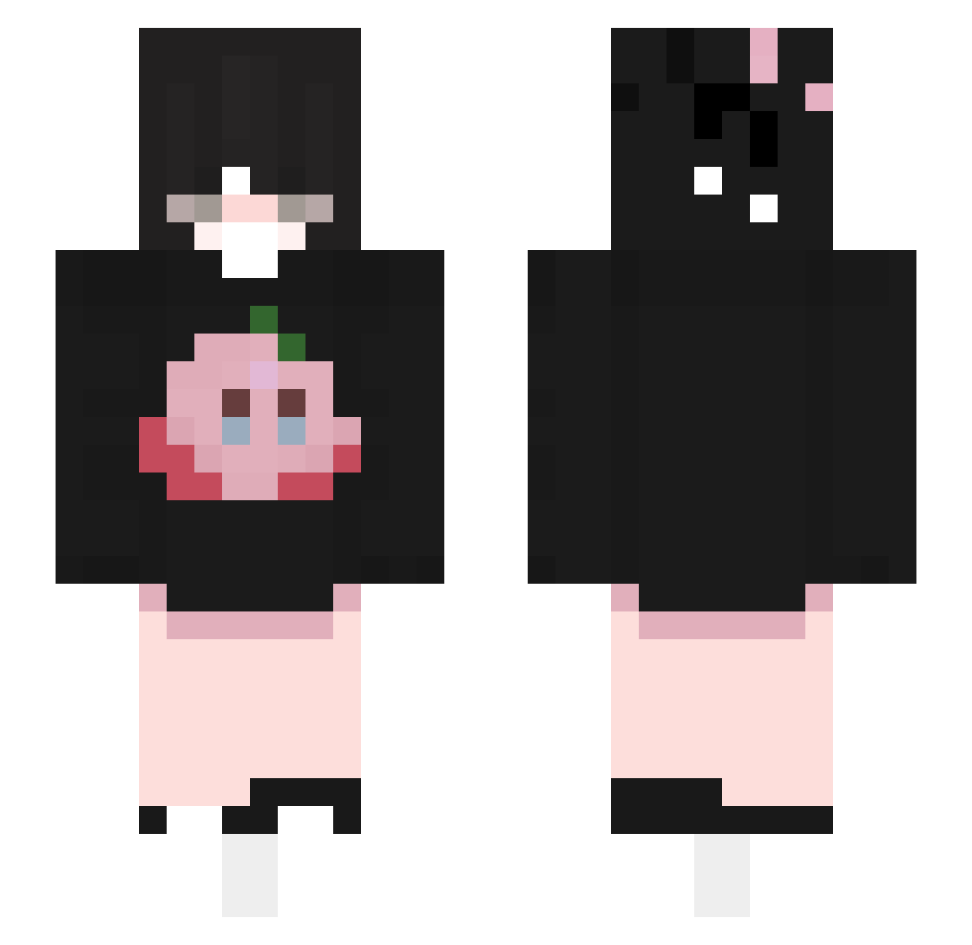 B3THANY Minecraft skin, front and back view