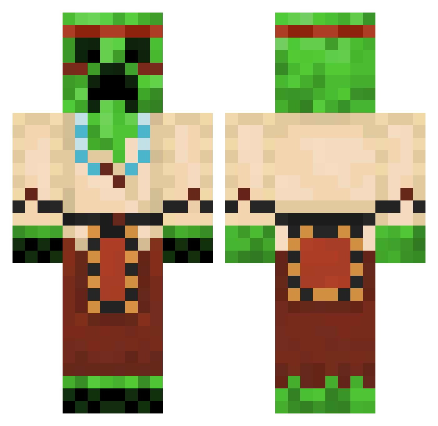 DrewBert324 Minecraft skin, front and back view