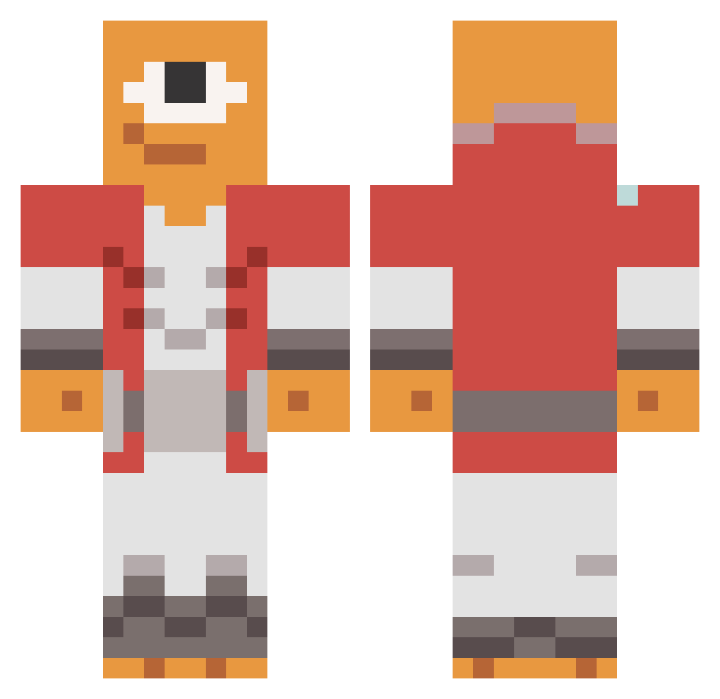 RonnieRoundHouse Minecraft skin, front and back view