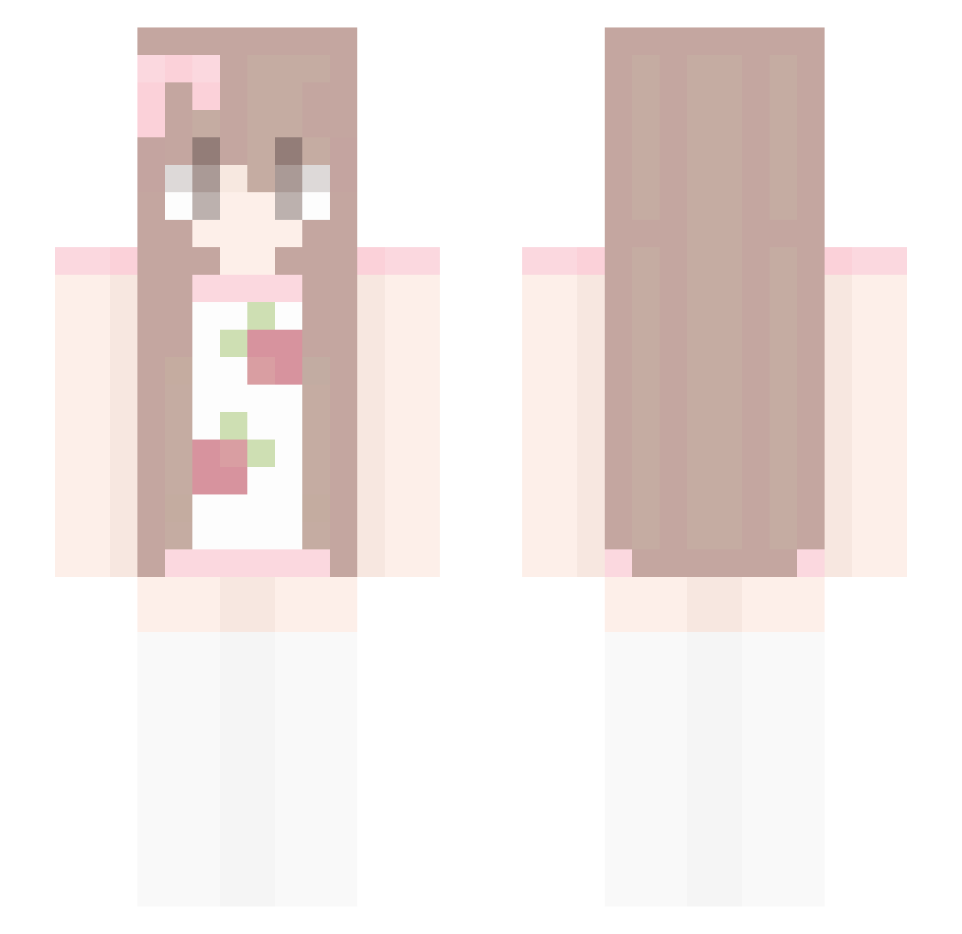 Pqrry Minecraft skin, front and back view