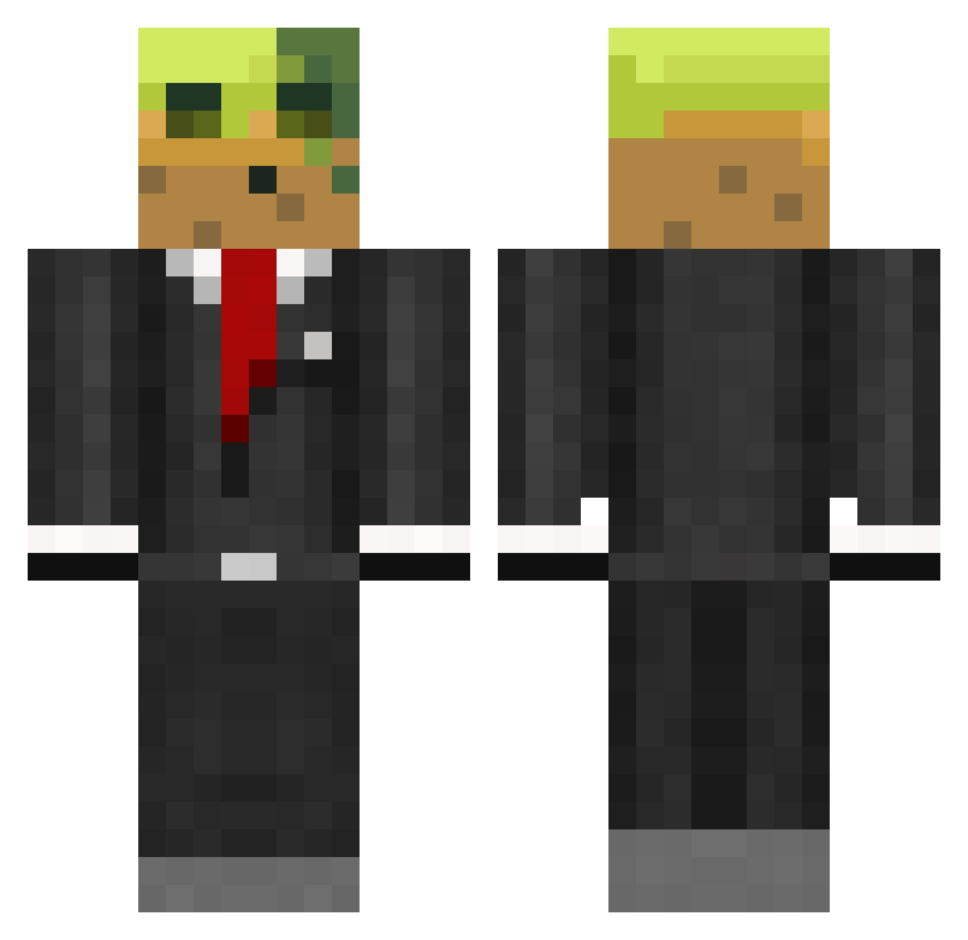 Rachy604 Minecraft skin, front and back view