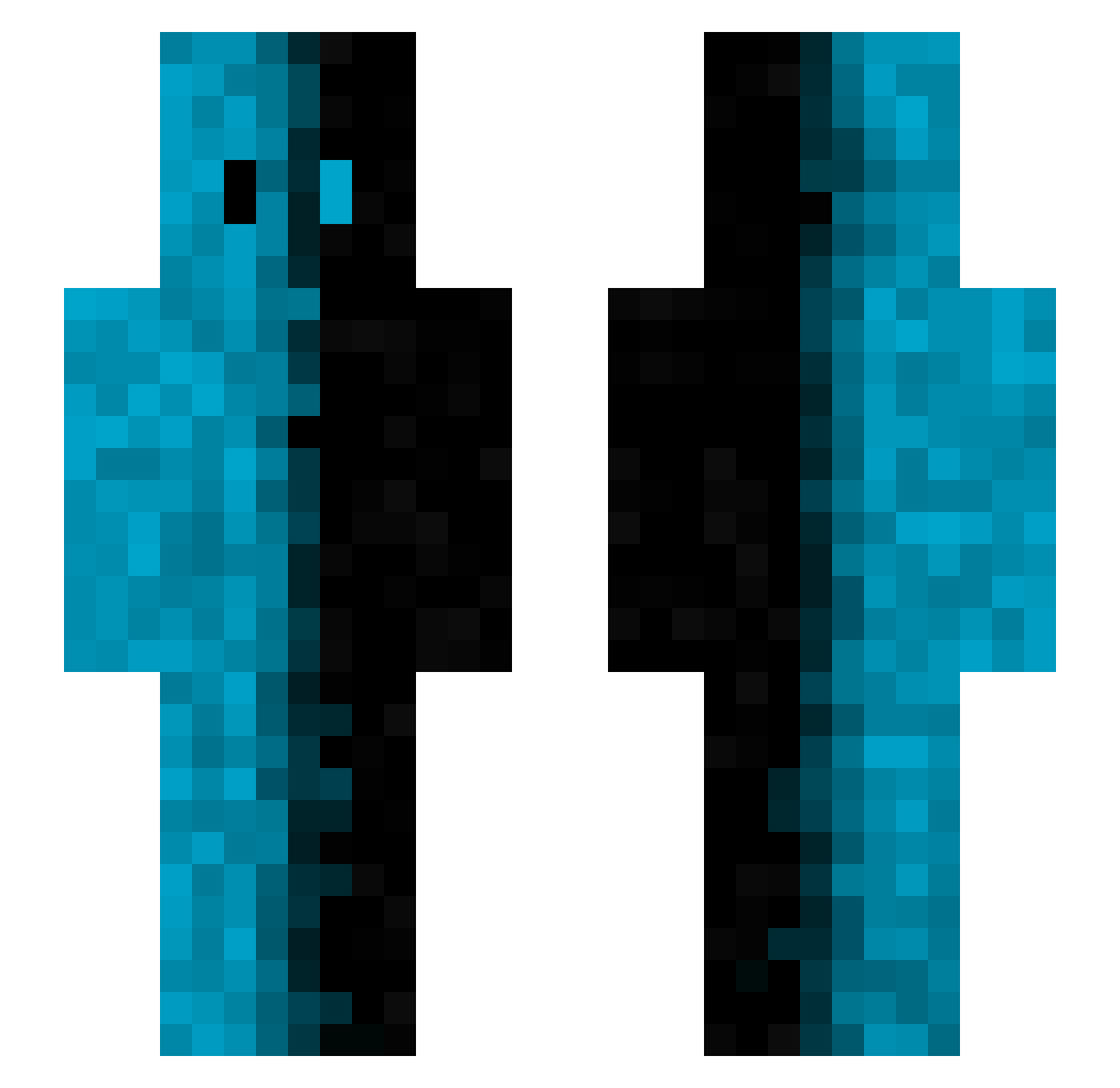 crylixb Minecraft skin, front and back view