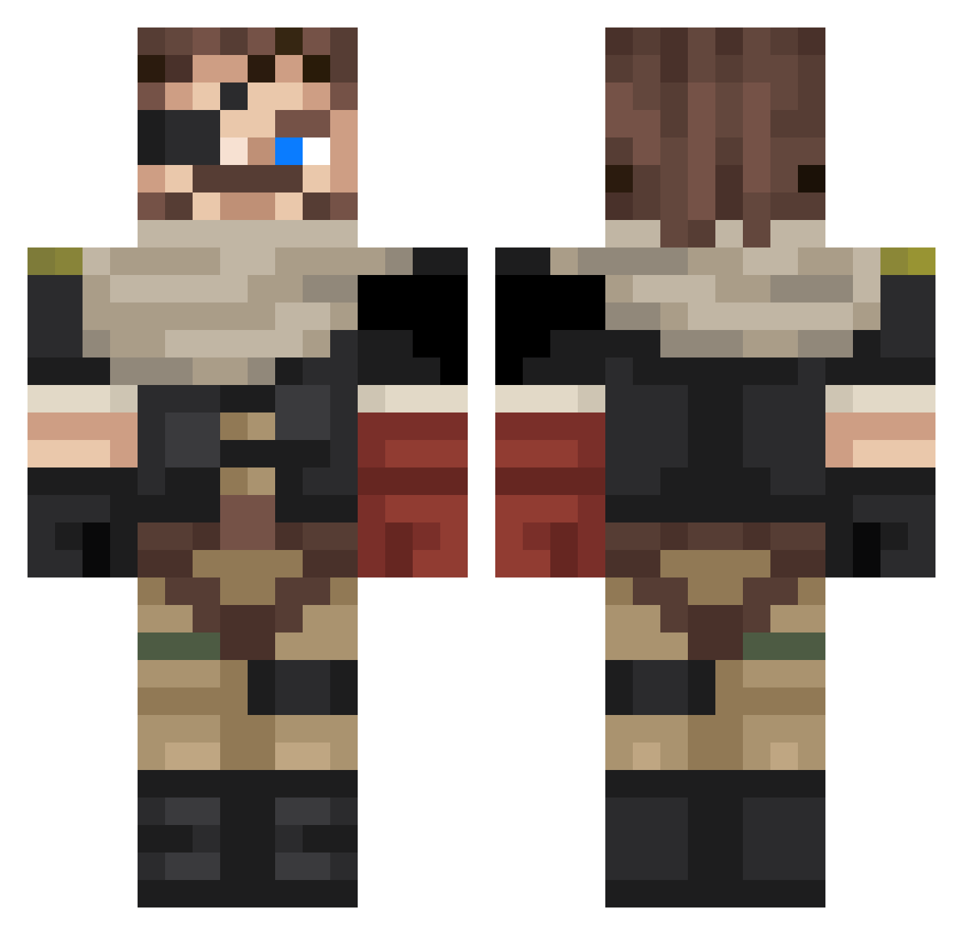Nichael20 Minecraft skin, front and back view