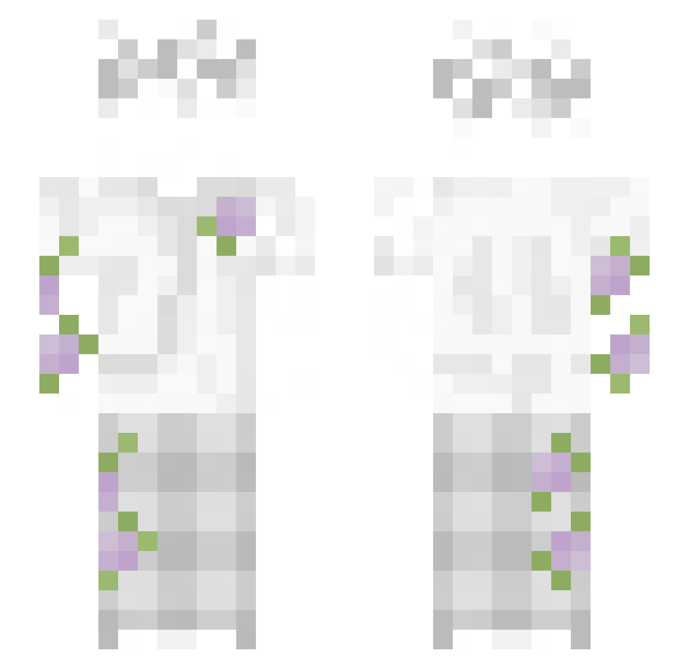 Denperta Minecraft skin, front and back view