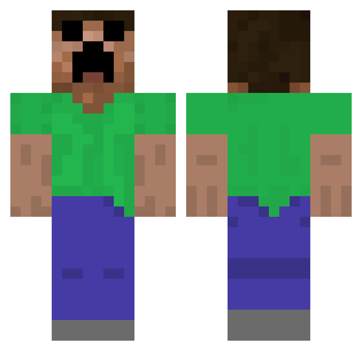SoulReaperX2 Minecraft skin, front and back view