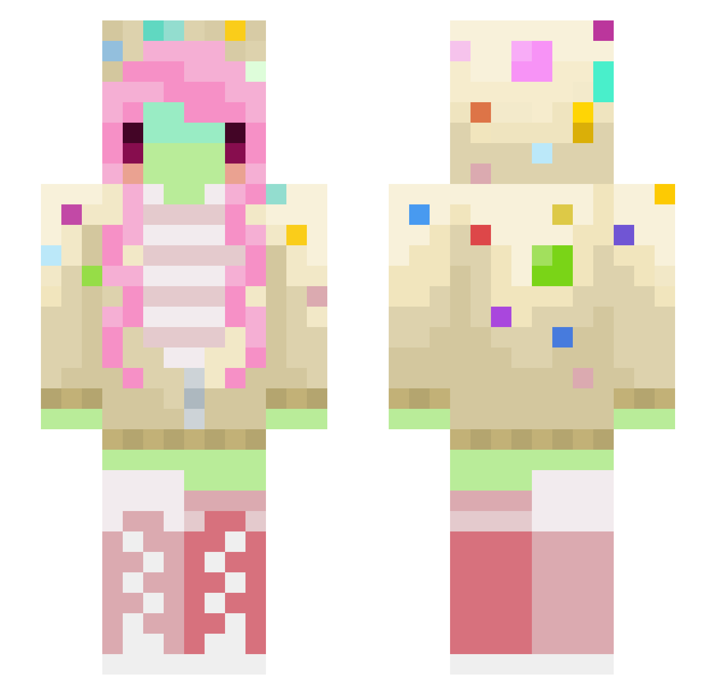 di0xin Minecraft skin, front and back view