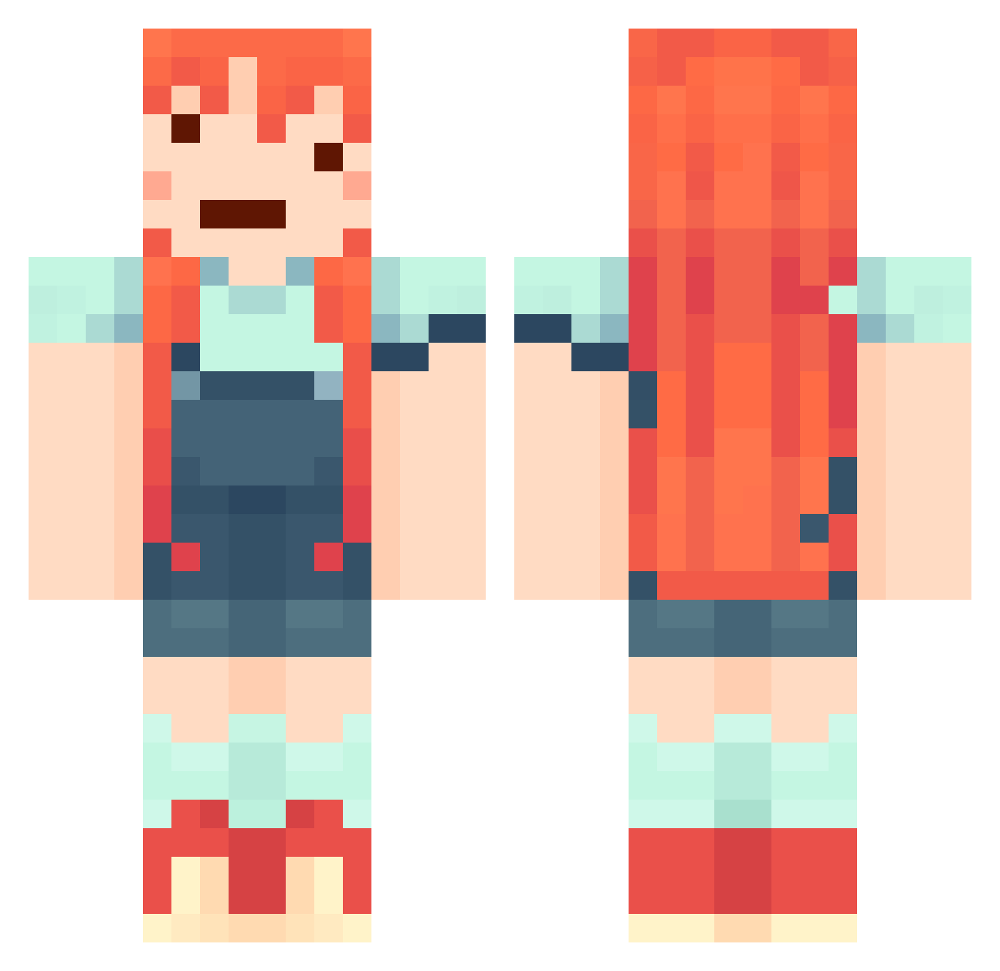 LM0667_ Minecraft skin, front and back view