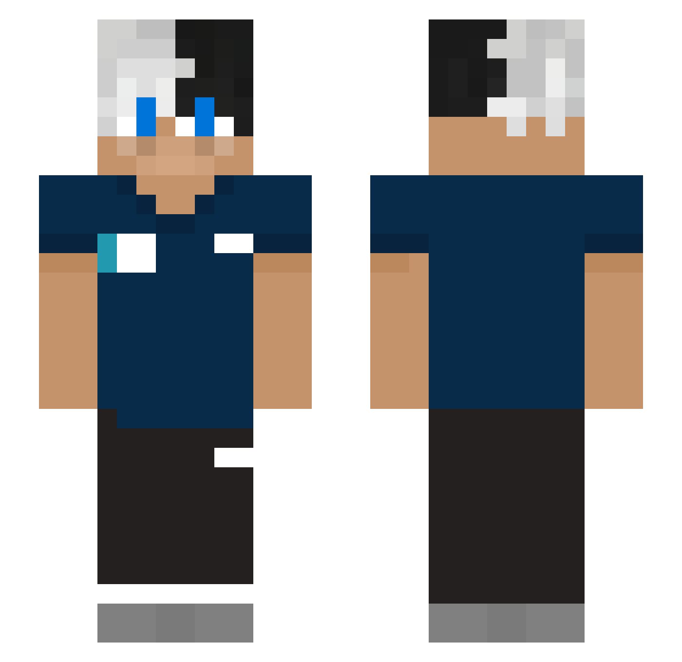 Novasss Minecraft skin, front and back view