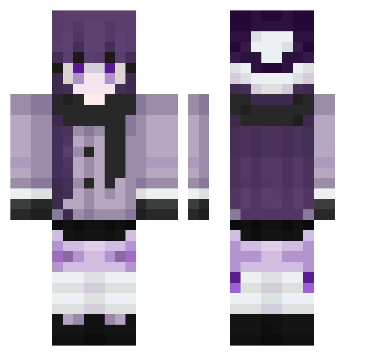 vhsaj Minecraft skin, front and back view