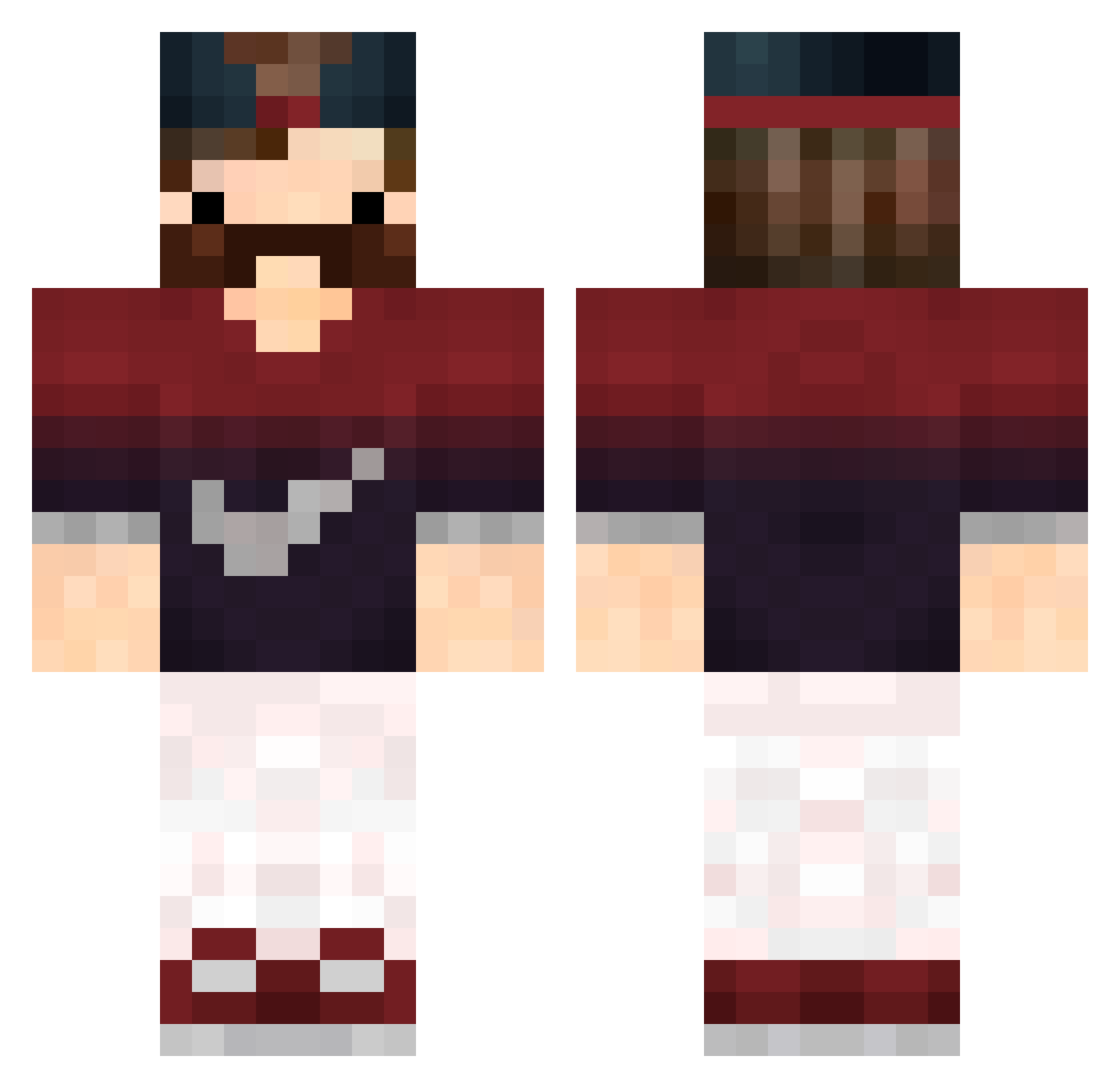 Rossatto1718 Minecraft skin, front and back view