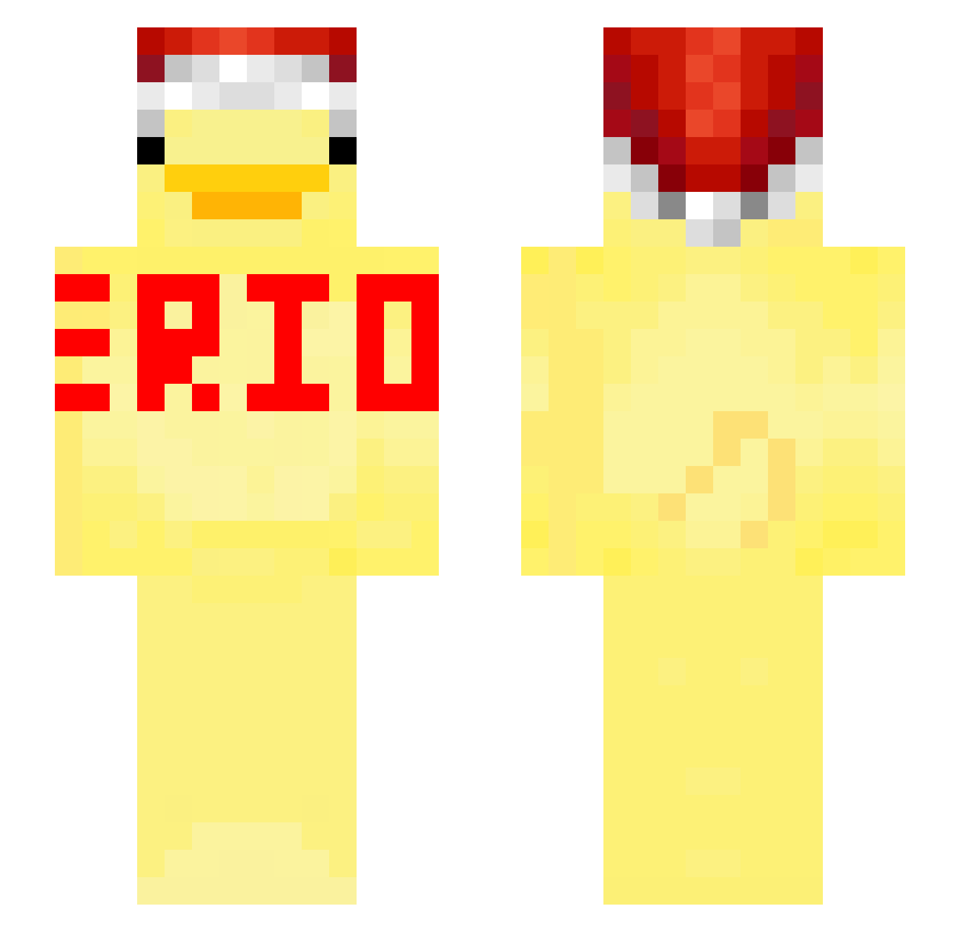 Realaxing Minecraft skin, front and back view