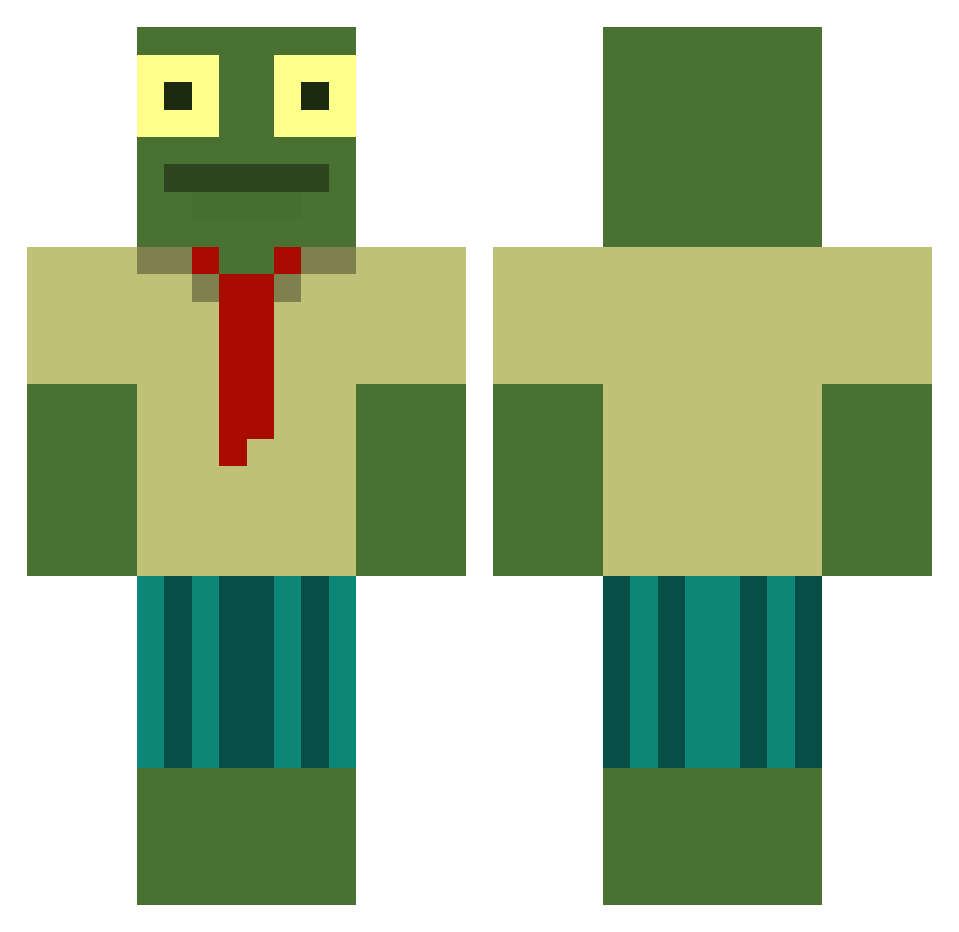 Froztey Minecraft skin, front and back view