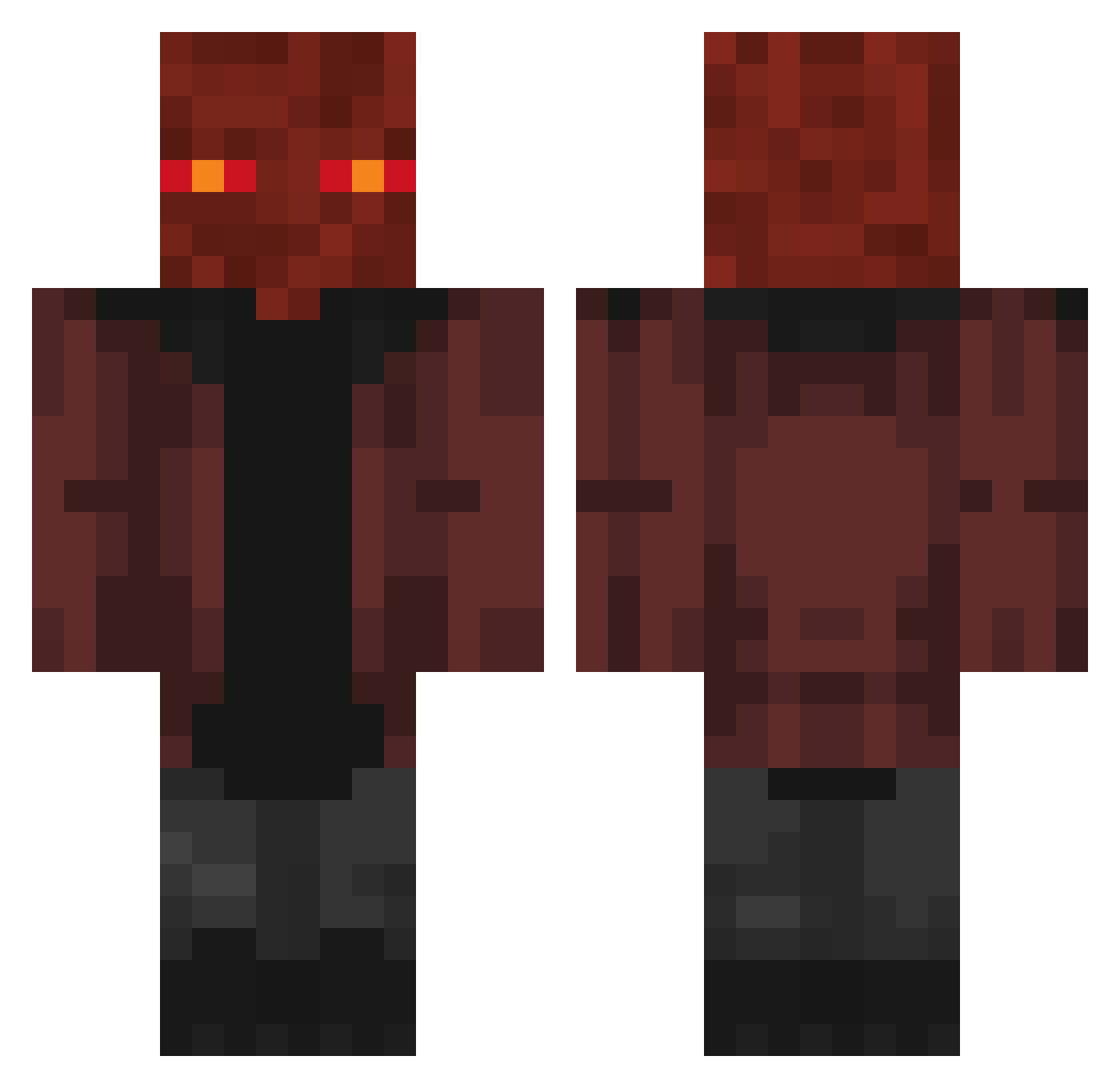 maxyfishy Minecraft skin, front and back view