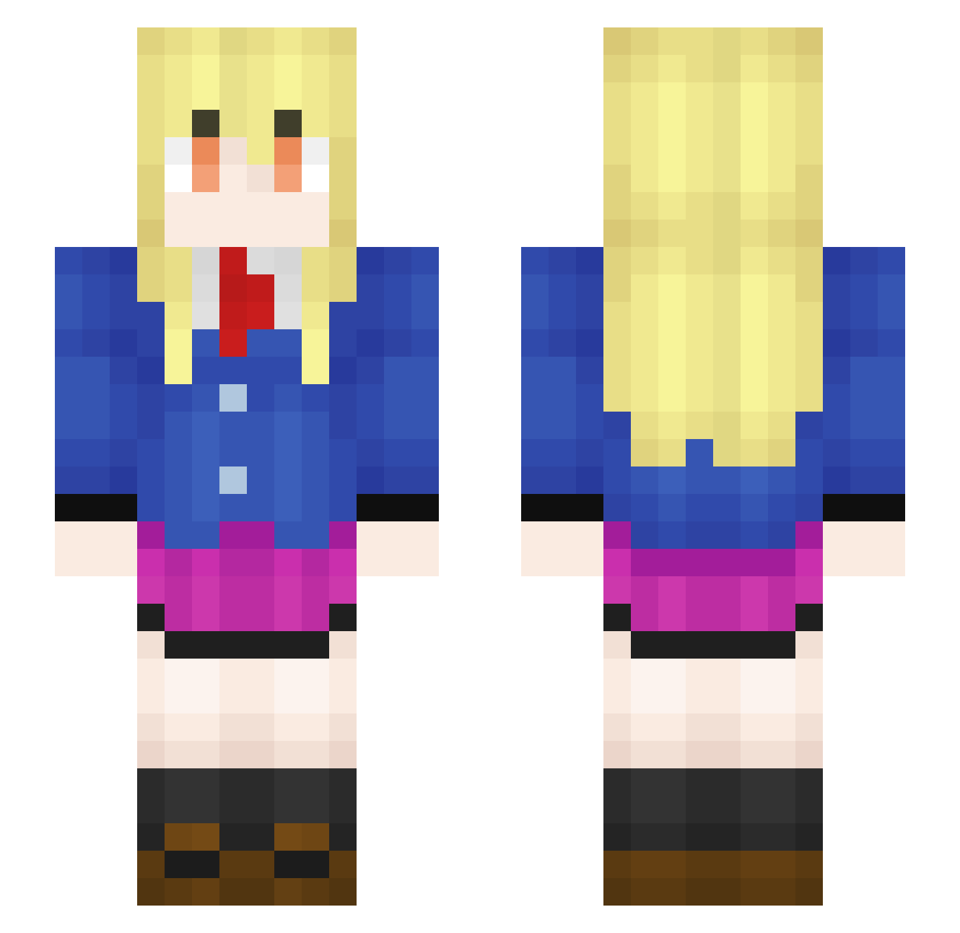 HIO3 Minecraft skin, front and back view