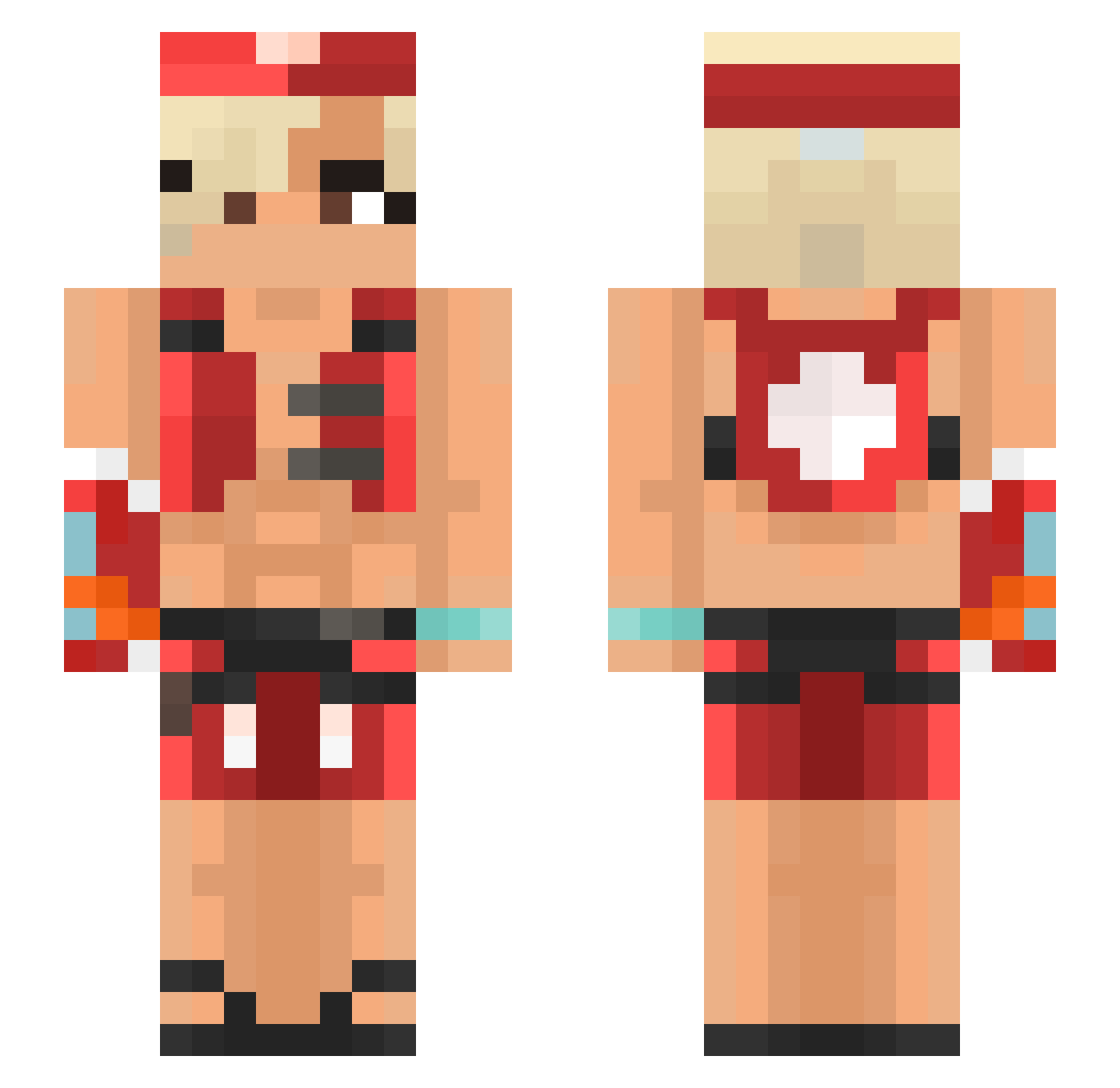 iGabey Minecraft skin, front and back view