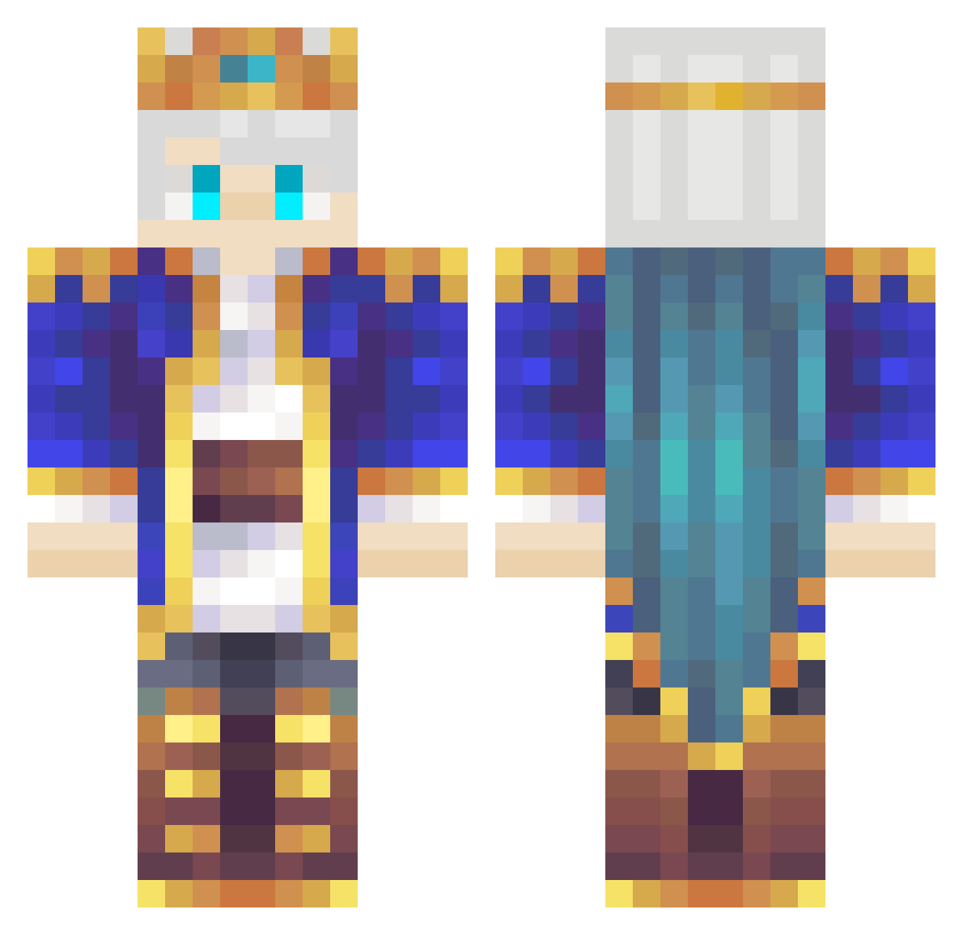 5haula Minecraft skin, front and back view