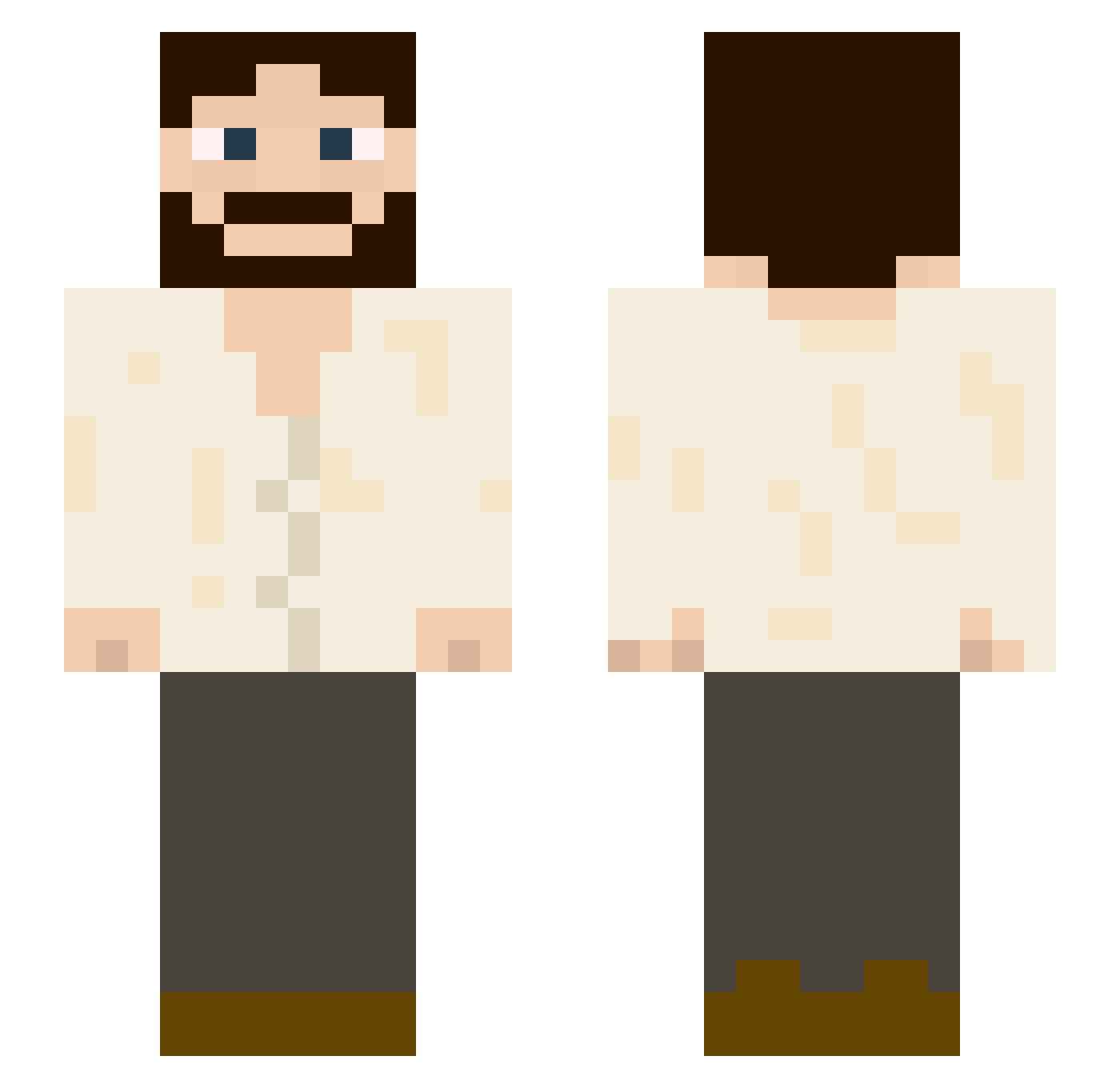 Aleryon Minecraft skin, front and back view