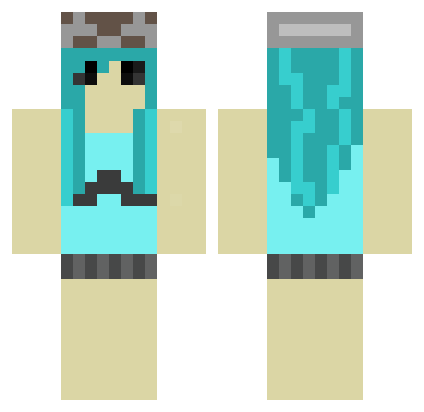 Rookaboo Minecraft skin, front and back view