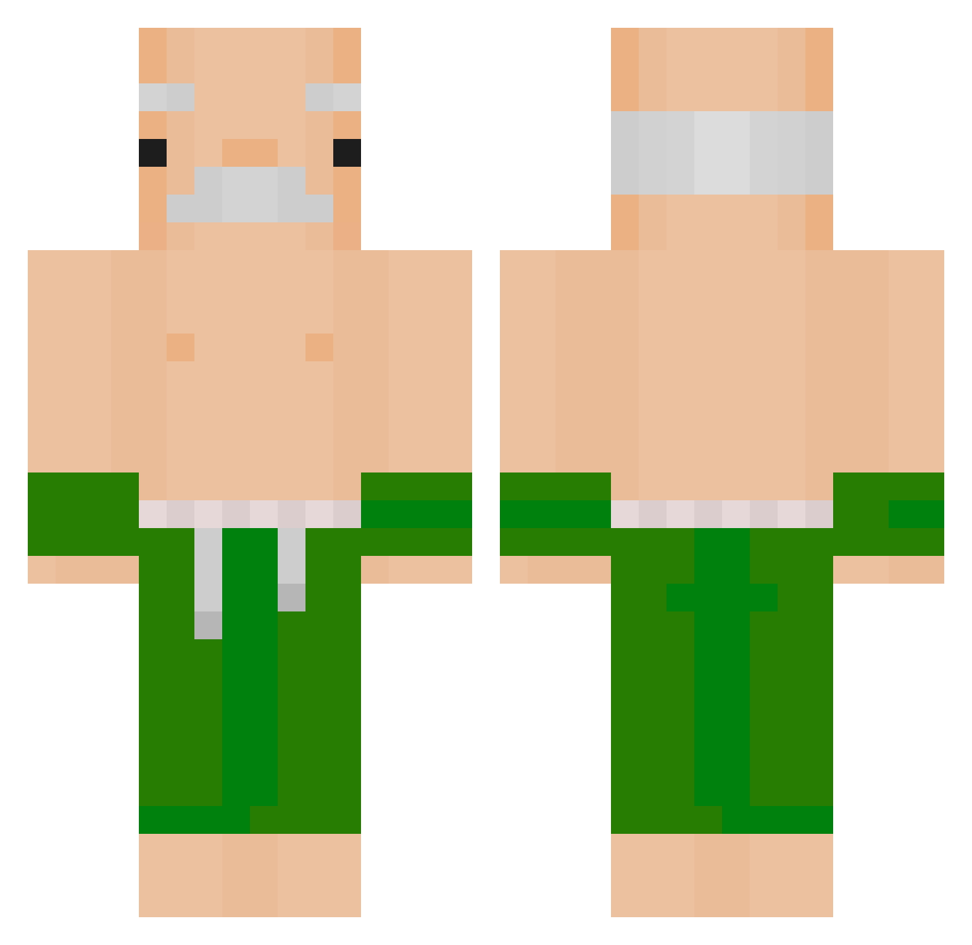 Dialatron Minecraft skin, front and back view