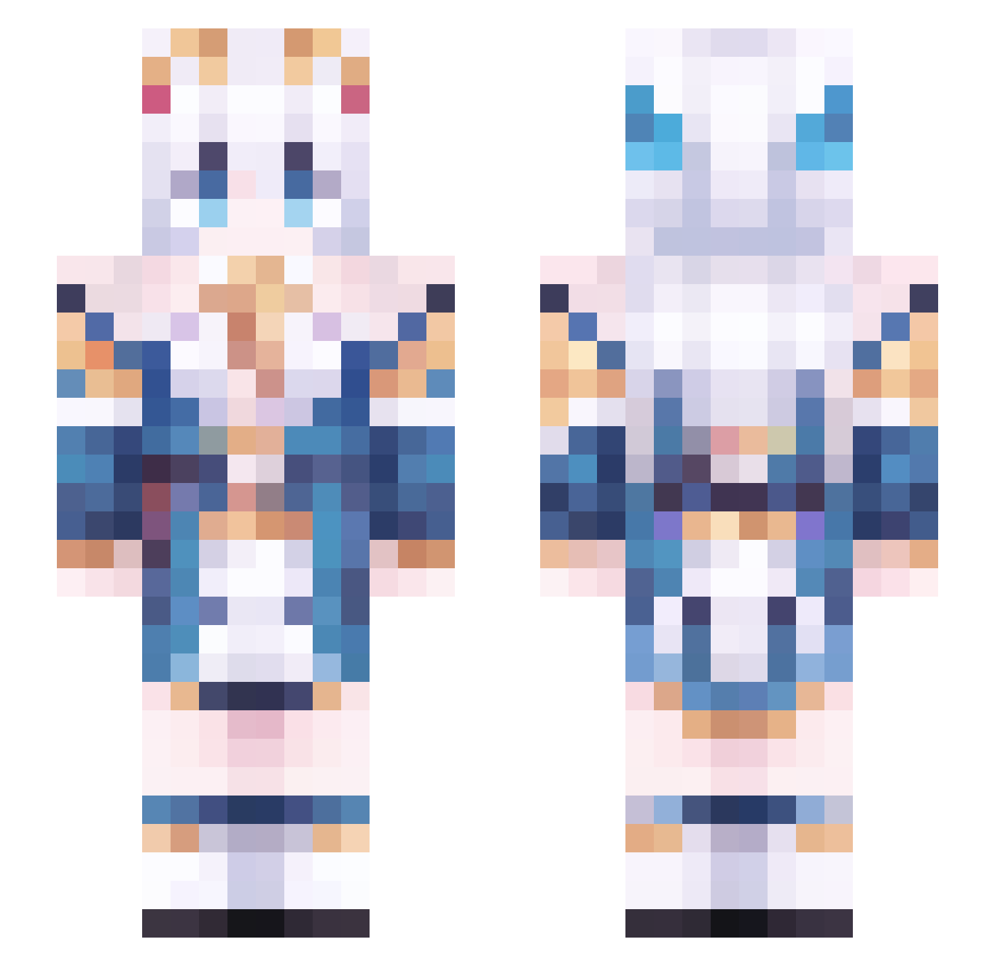 A310_Theresa Minecraft skin, front and back view