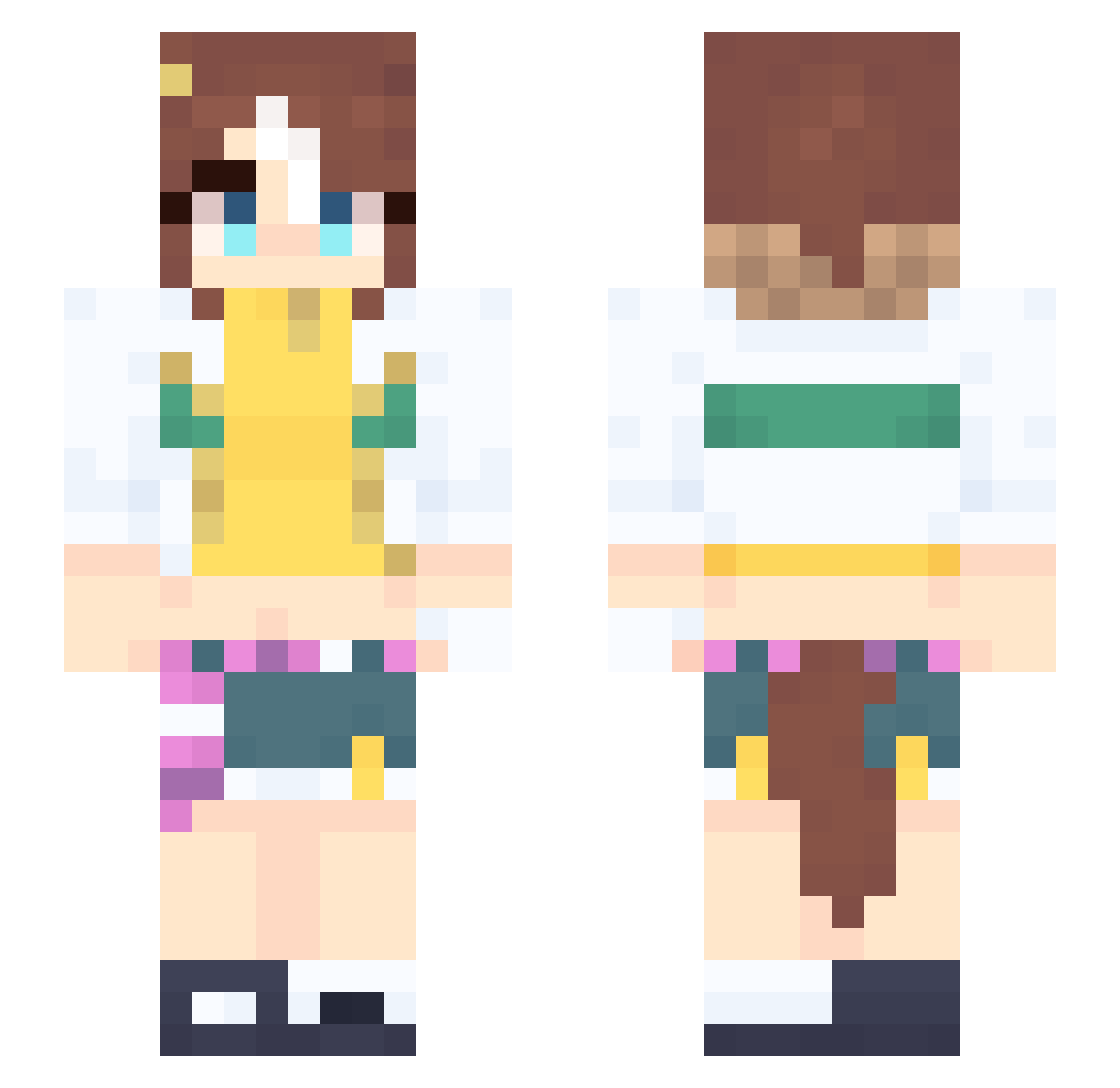 Jelixo Minecraft skin, front and back view
