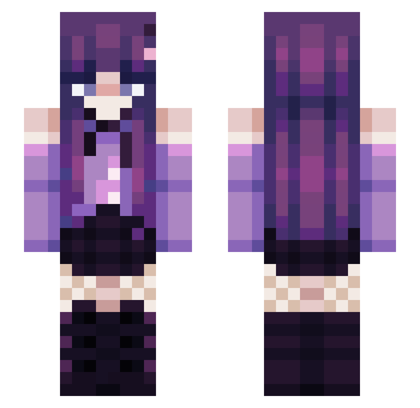 Loebas010 Minecraft skin, front and back view