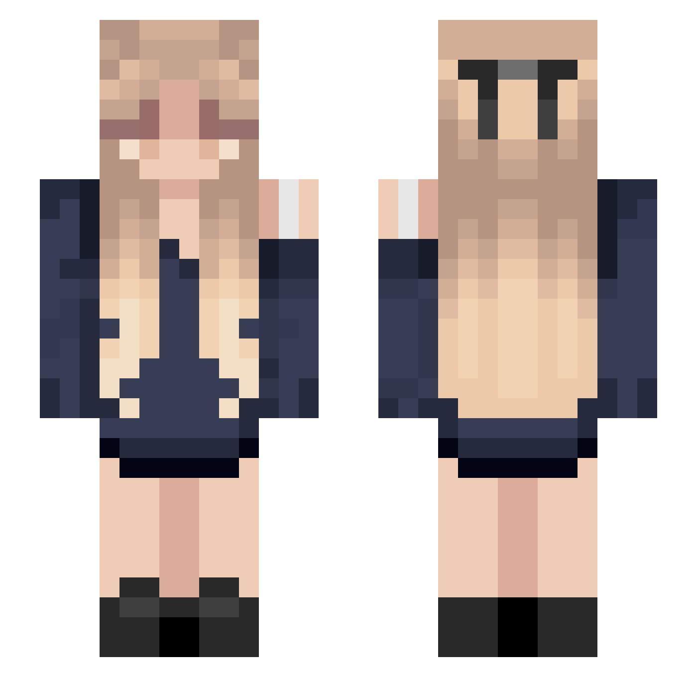 wolfyads Minecraft skin, front and back view