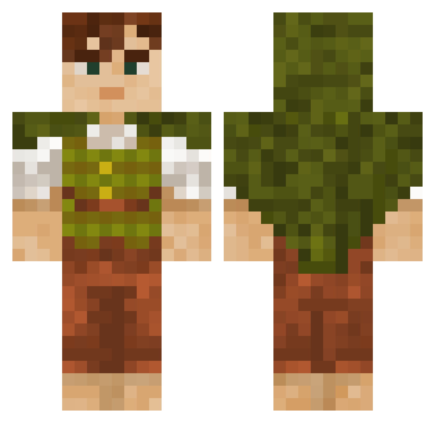 Squidwardo5 Minecraft skin, front and back view