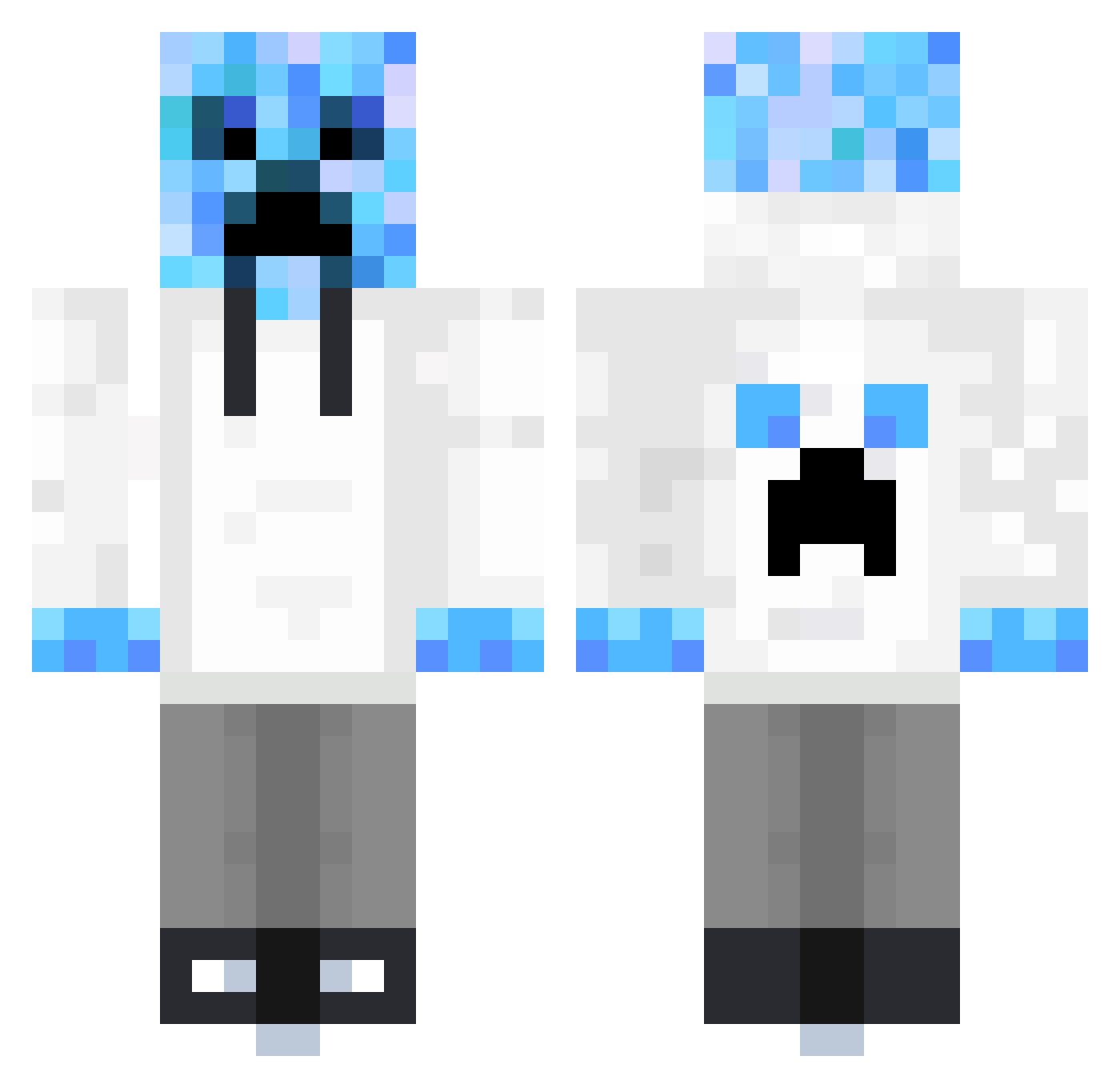 Conjuntional Minecraft skin, front and back view