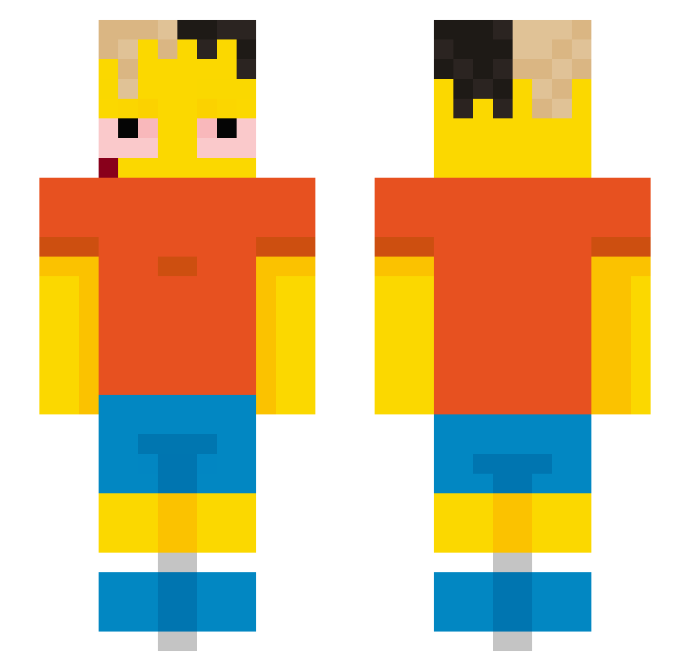 gvidokruts Minecraft skin, front and back view